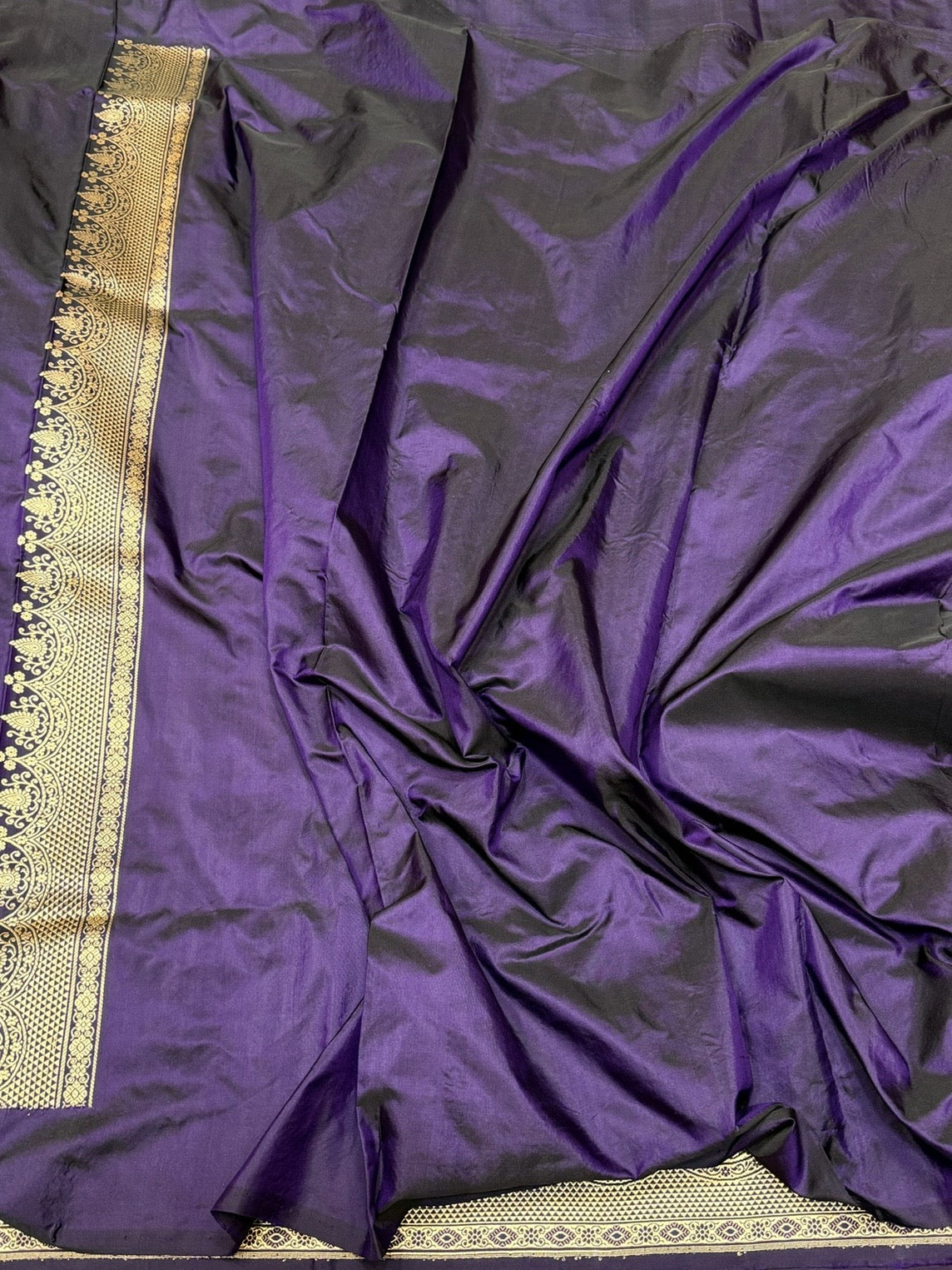 Purple Handwoven Pure Banarasi Silk Saree | Pure Katan Silk | Kadwa Weave | HMR Handlooms