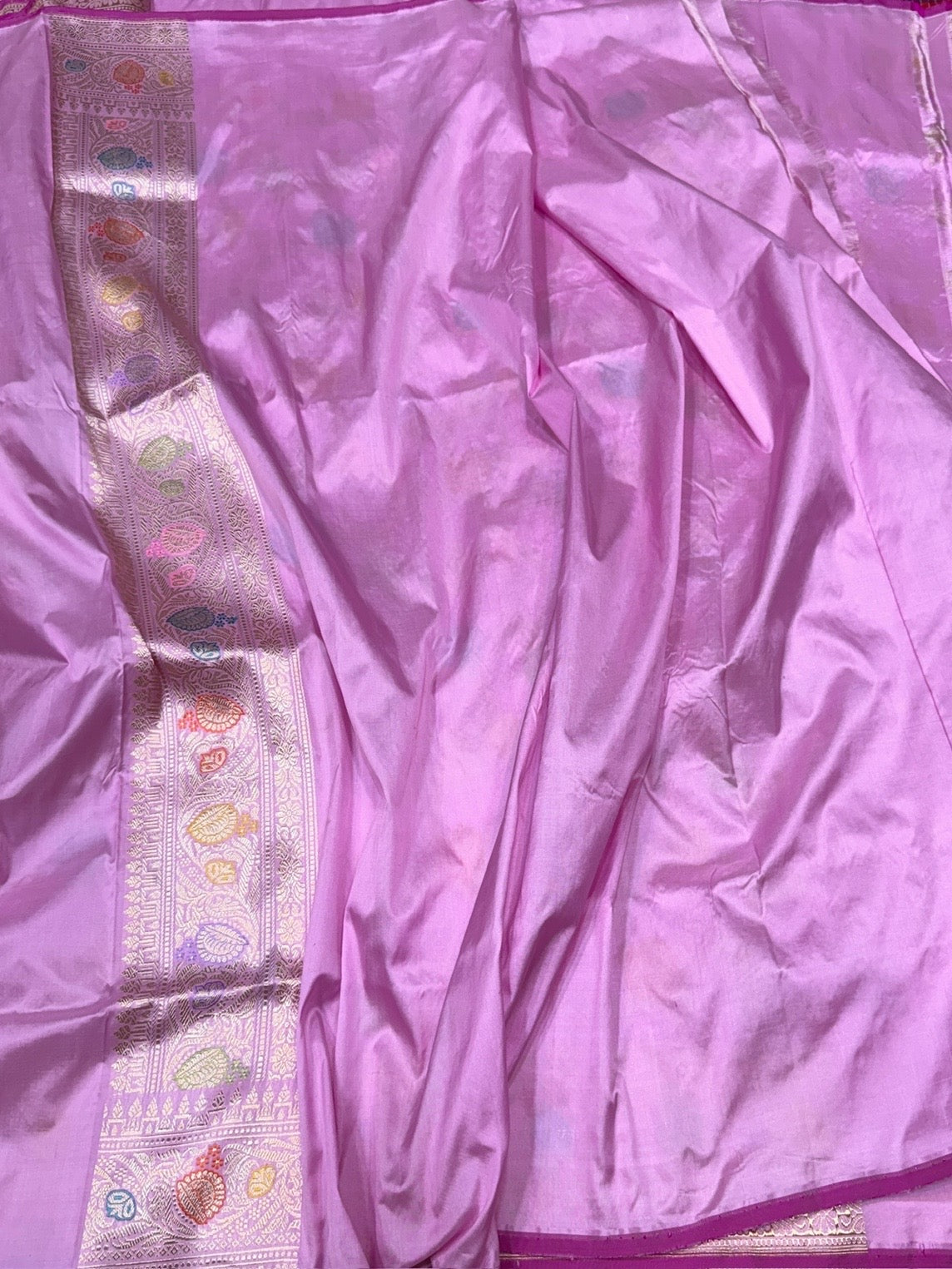 Pastel Pink Handwoven Pure Banarasi Silk Saree