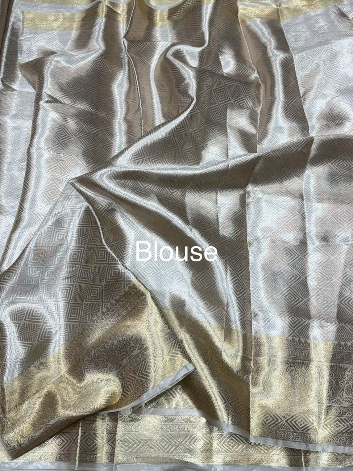 Antique Gold Banarasi Pure Tissue Brocade Silk Saree – Festive & Wedding Saree