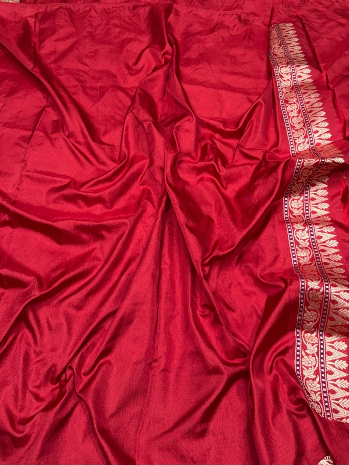 Red Handwoven Pure Banarasi Ektara Silk Saree