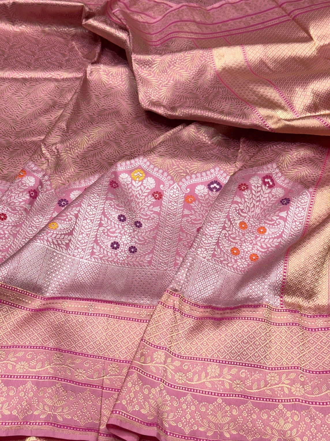 Baby Pink Handwoven Pure Banarasi Silk Saree