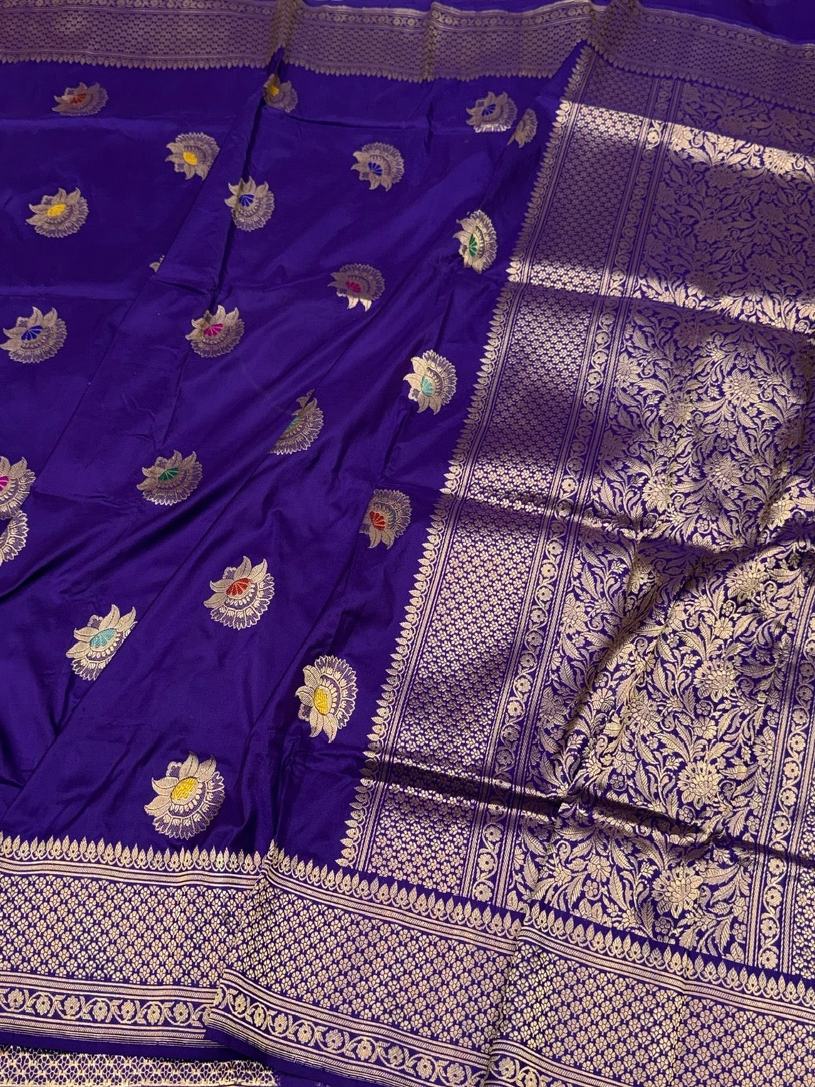 Purple Handwoven Pure Banarasi Silk Saree