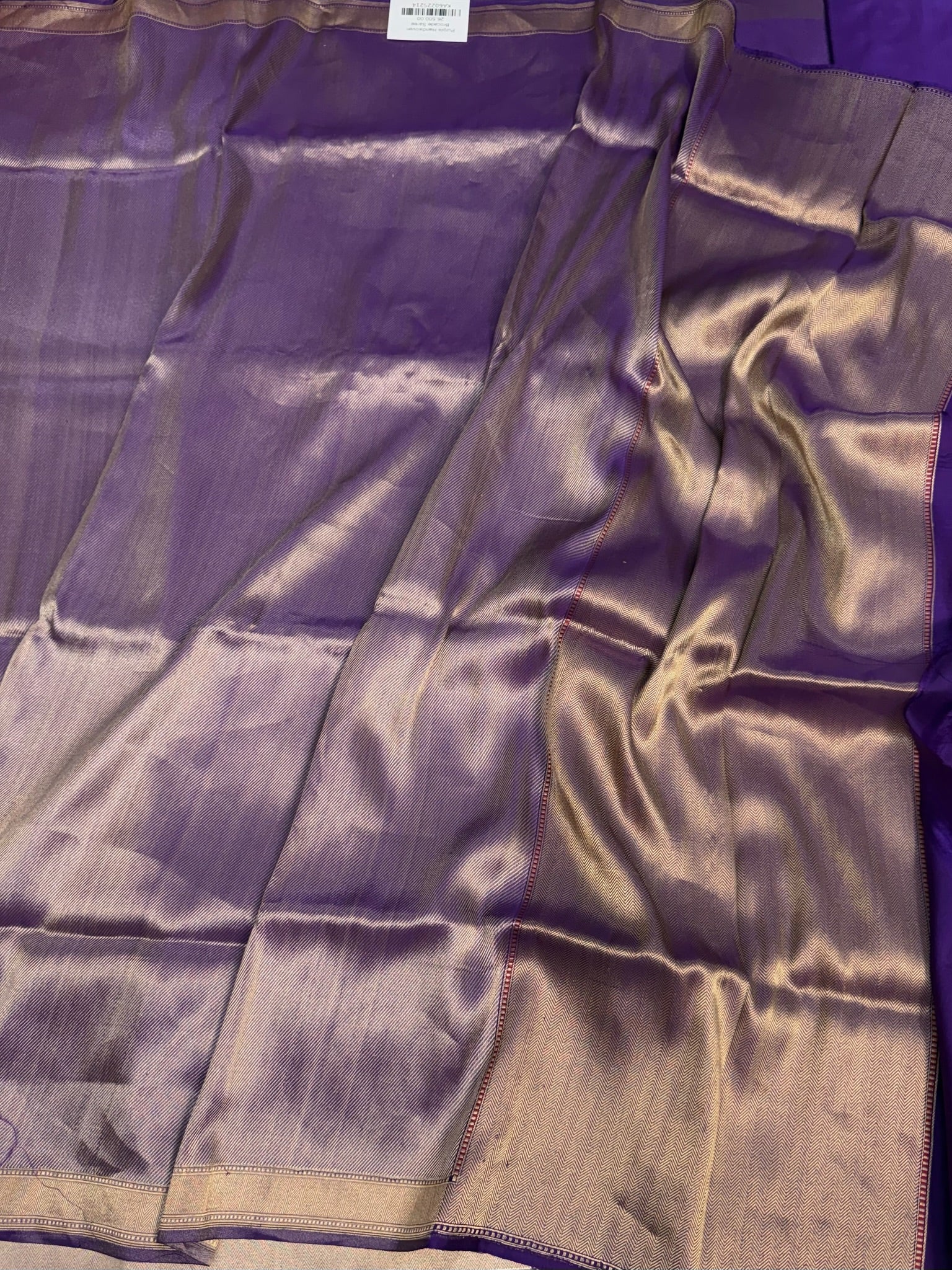 Purple Handwoven Pure Banarasi Brocade Saree