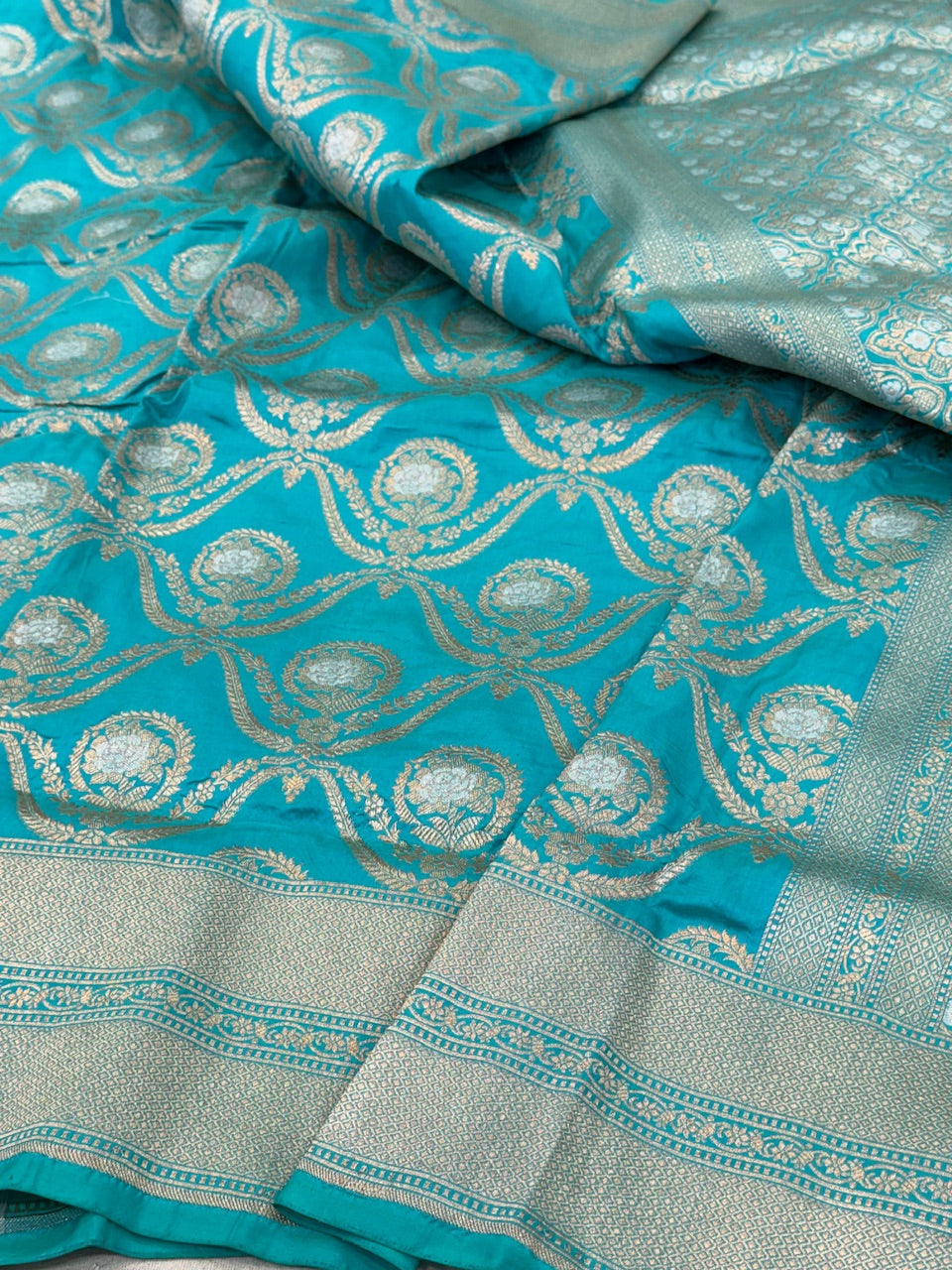 Yellow Sona Rupa Pure Silk Saree