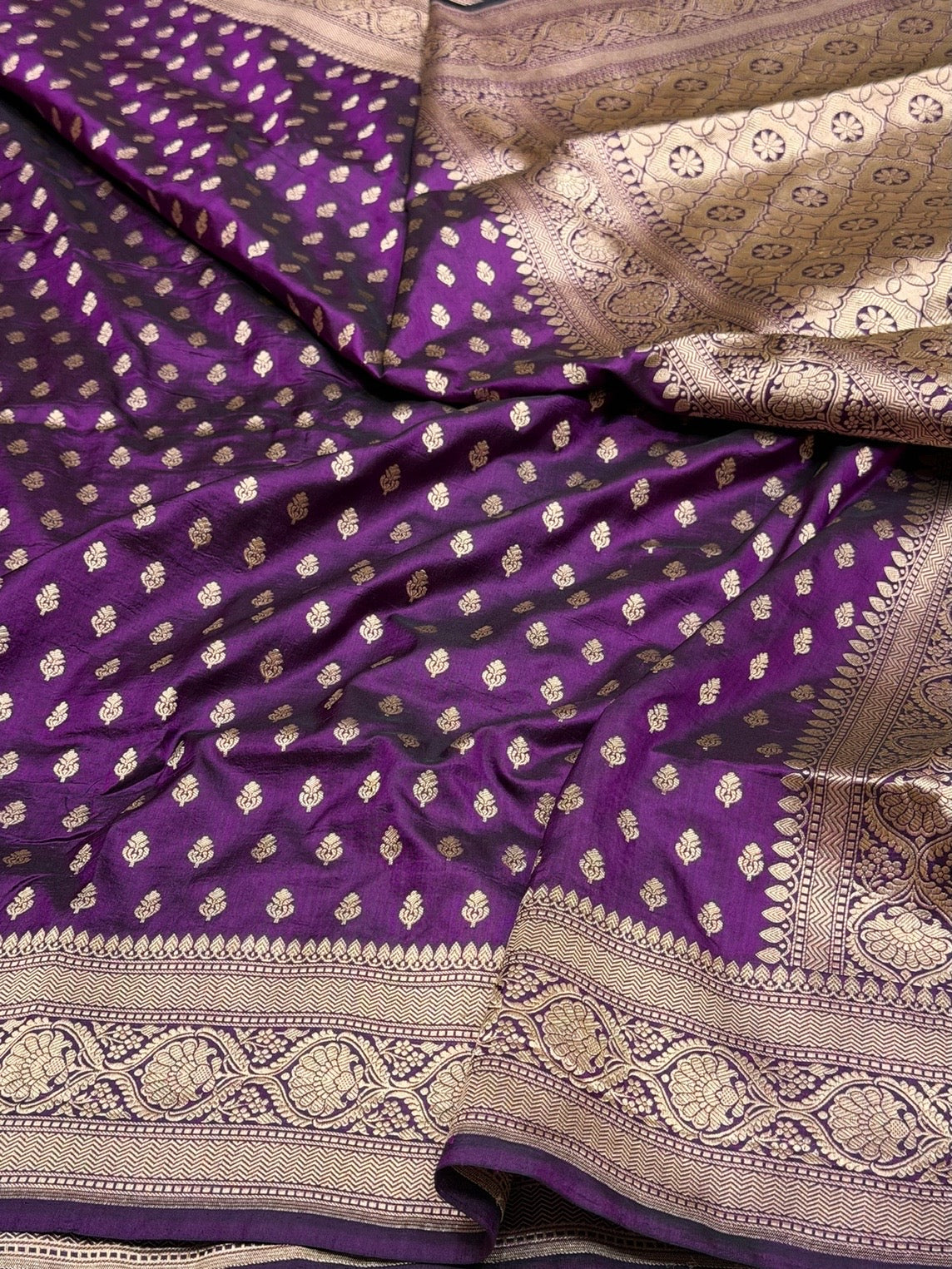 Magenta Banarasi Pure Katan Silk Saree