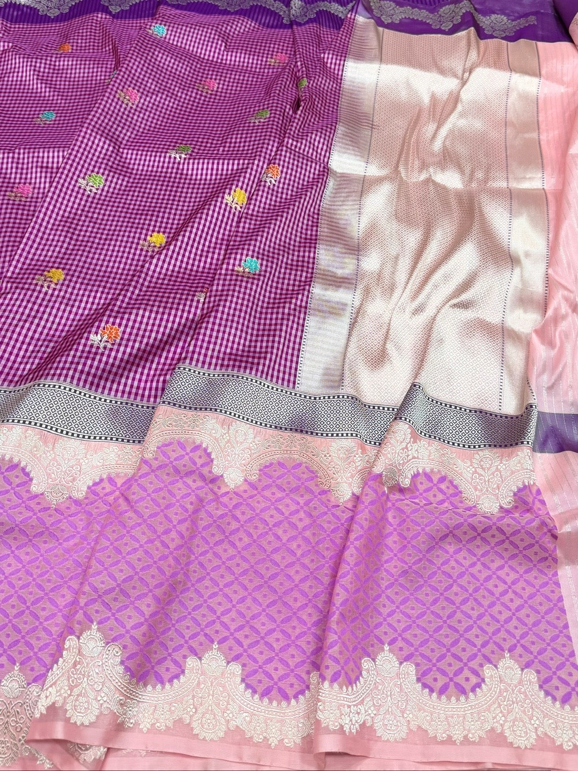 Magenta Pink Handwoven Pure Banarasi Silk Saree