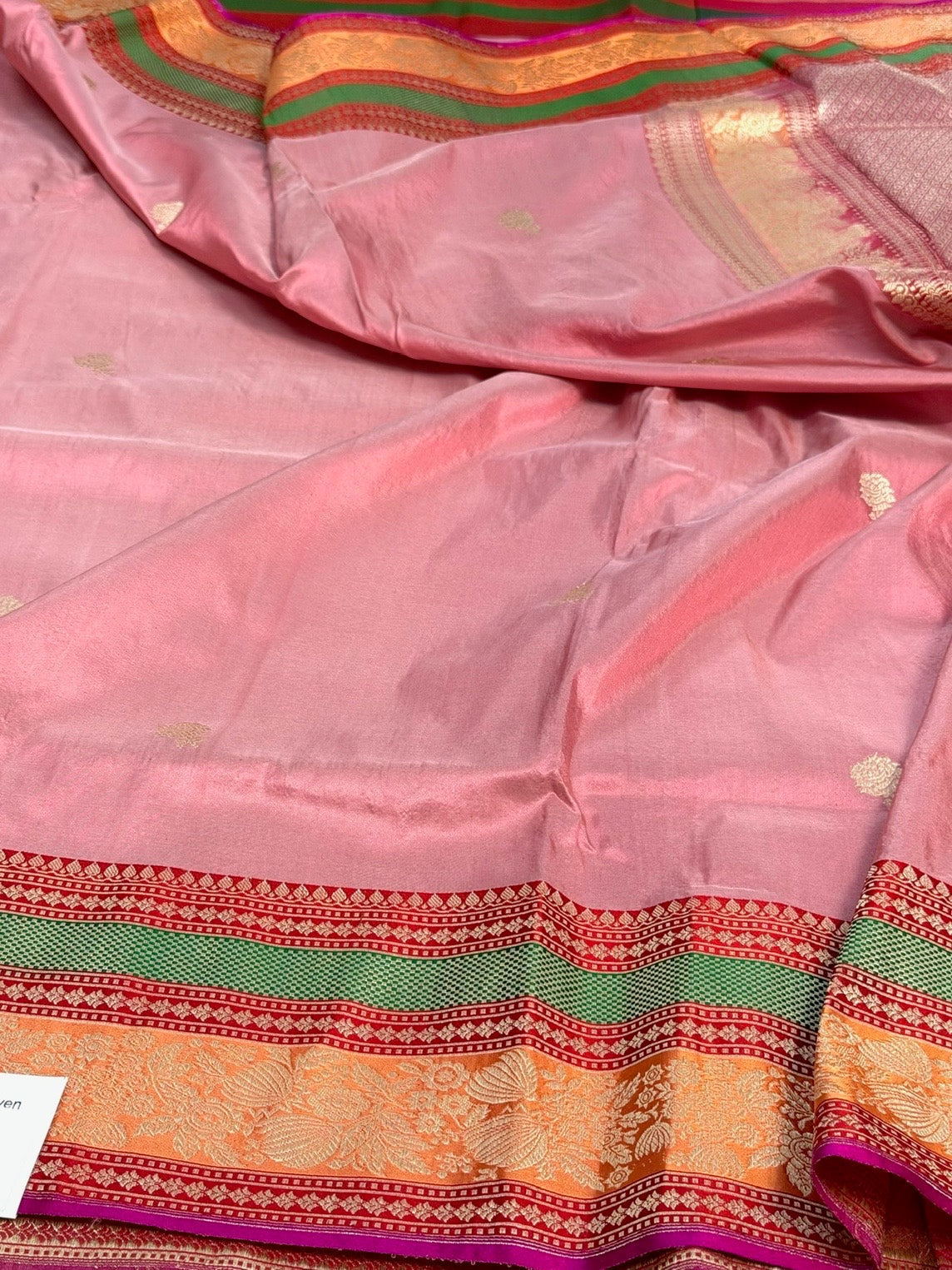 Peach Handwoven Pure Banarasi Silk Saree