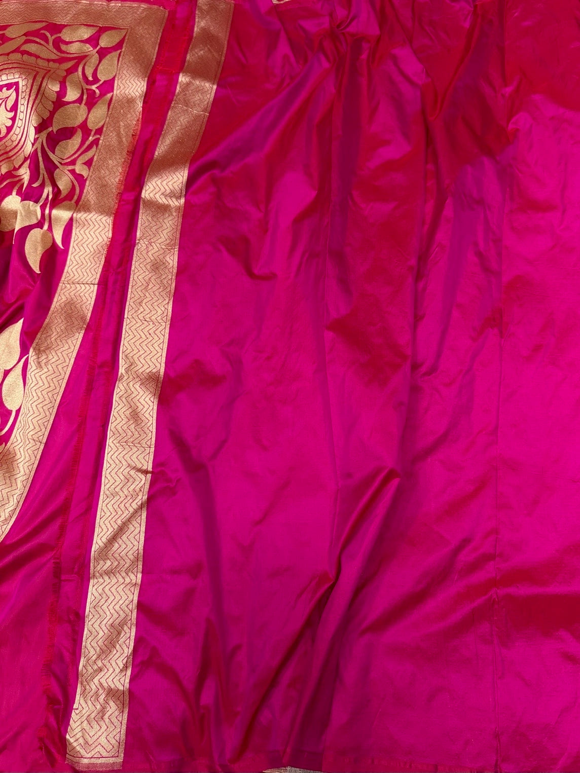 Rani Pink Banarasi Sona Rupa Pure Silk Saree