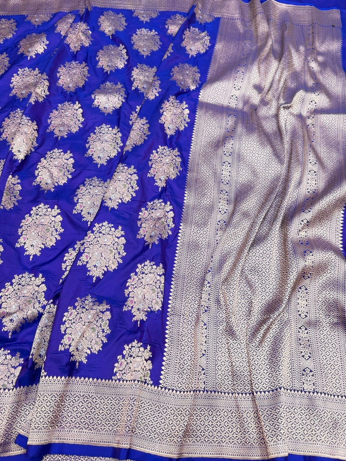 Purple Minakari Pure Katan Silk Saree