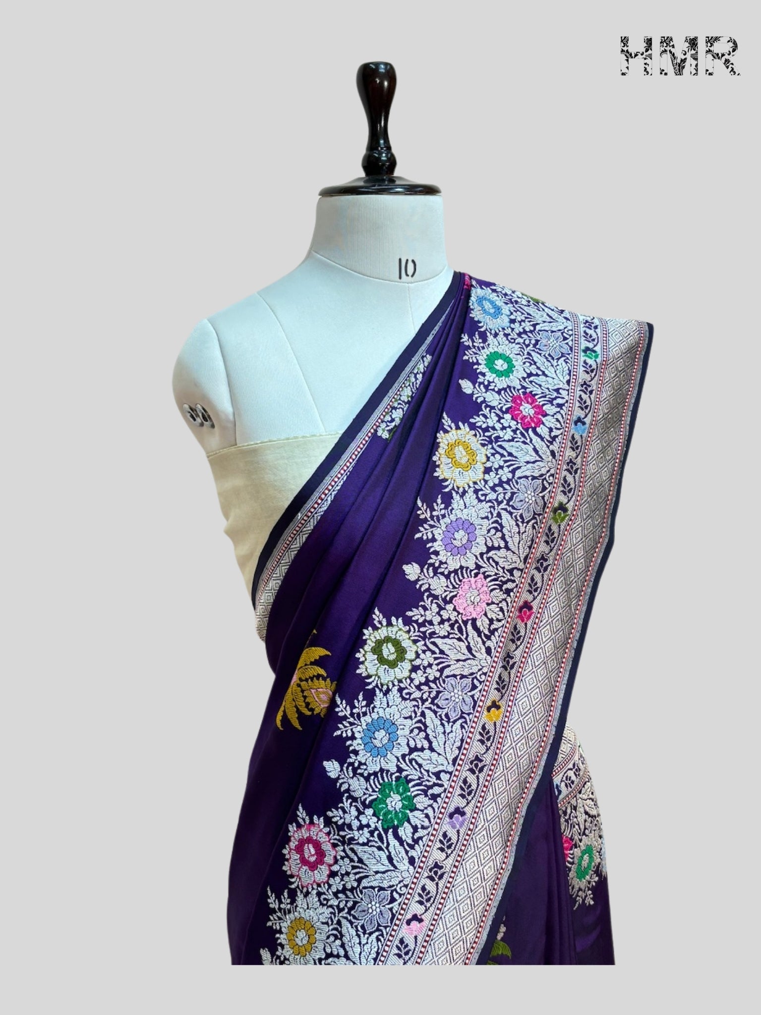Purple Handwoven Banarasi Ektara Pure Silk Saree