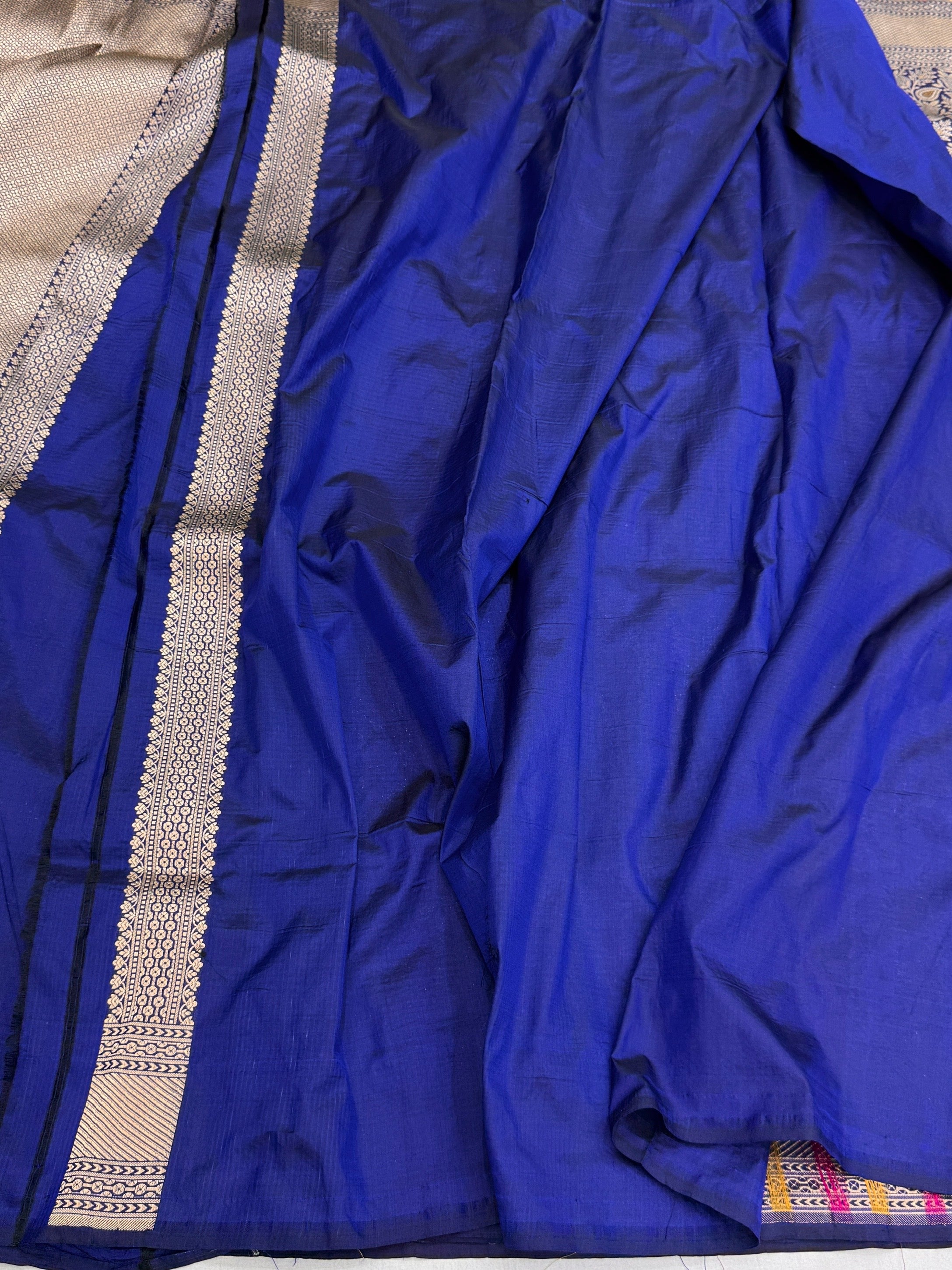 Royal Blue Pure Banarasi Minakari Brocade Silk Saree