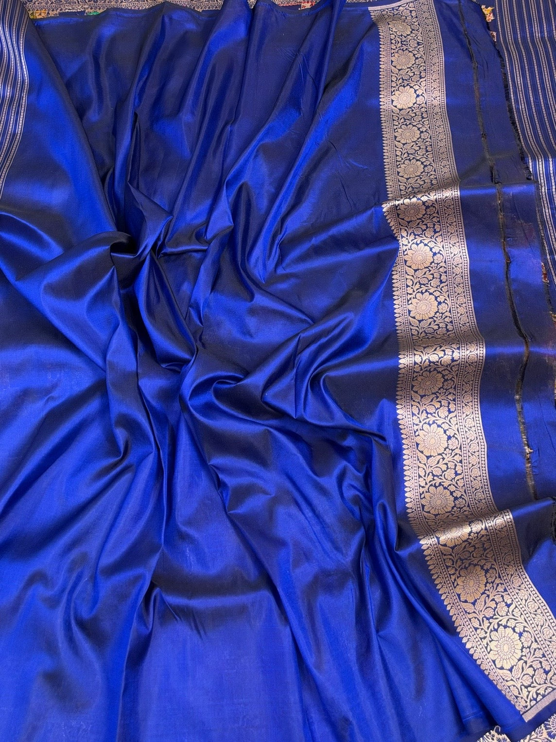 Royal Blue Rangkaat Banarasi Pure Katan Silk Saree