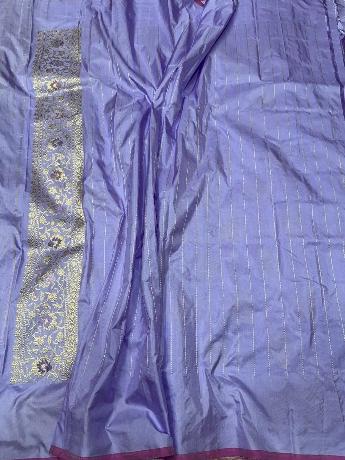Lavender Handwoven Pure Banarasi Silk Saree