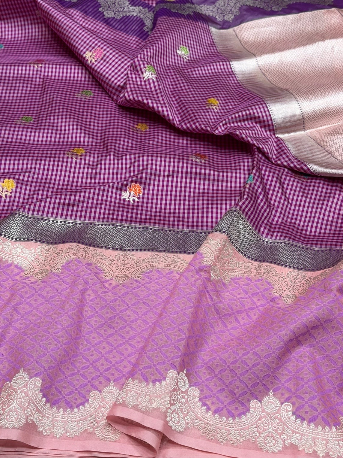 Magenta Pink Handwoven Pure Banarasi Silk Saree