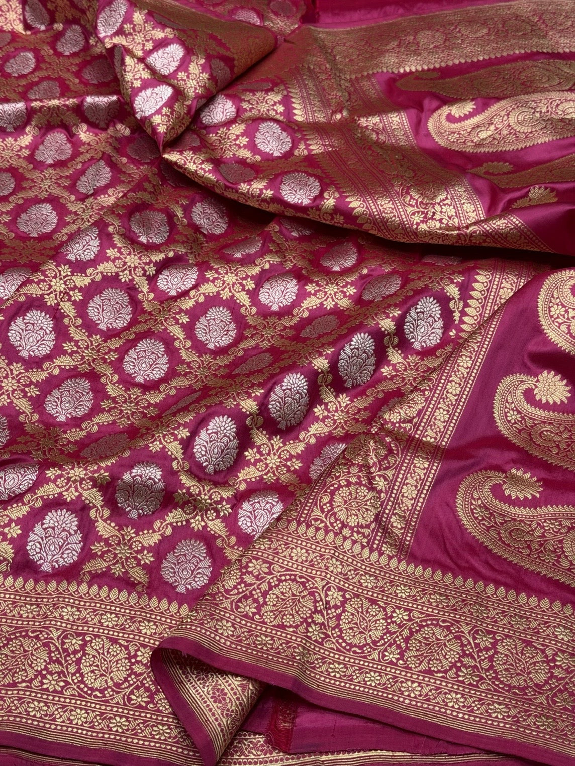 Gajiri Pink Handwoven Pure Banarasi Silk Saree