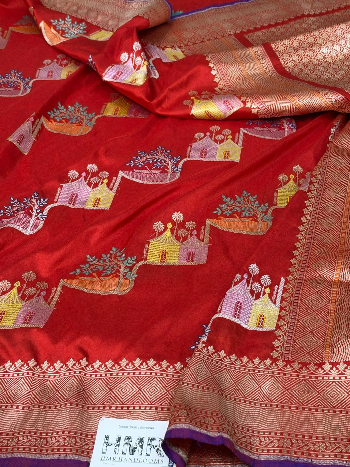 Red Handwoven Pure Banarasi Silk Saree | Pure Katan Silk