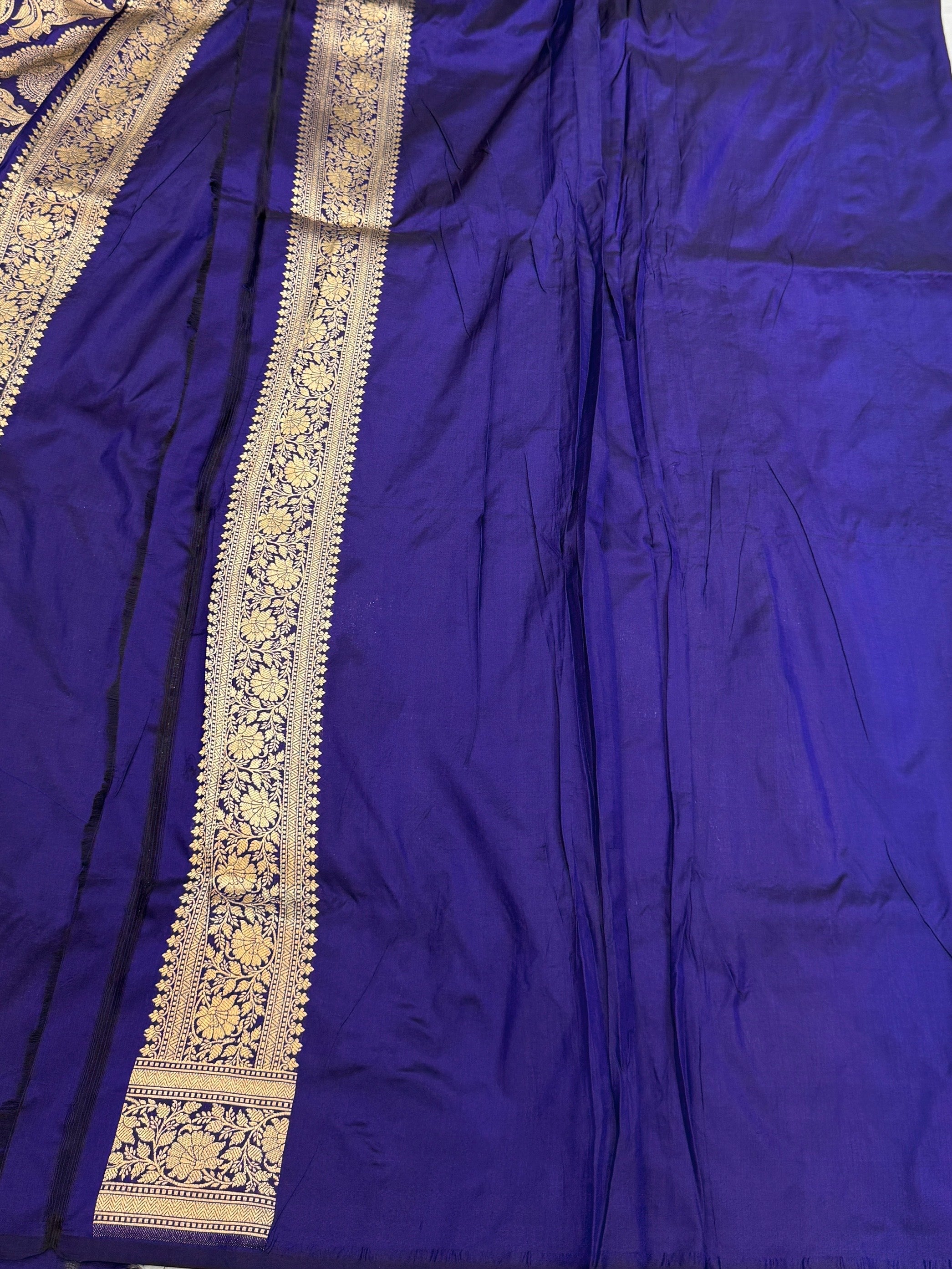 Royal Blue Rangkaat Banarasi Pure Silk Saree