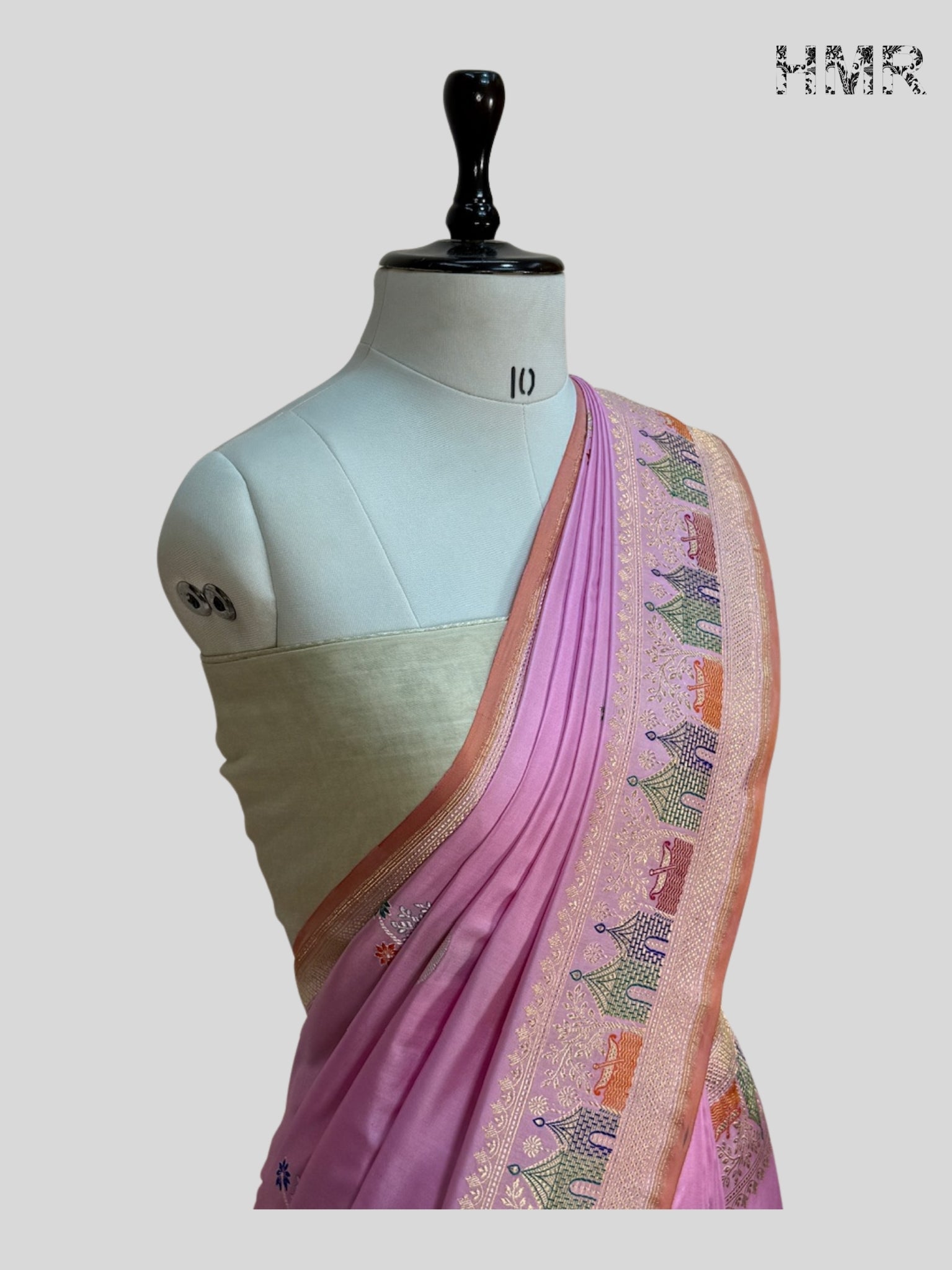 Baby Pink Handwoven Banarasi Pure Silk Saree