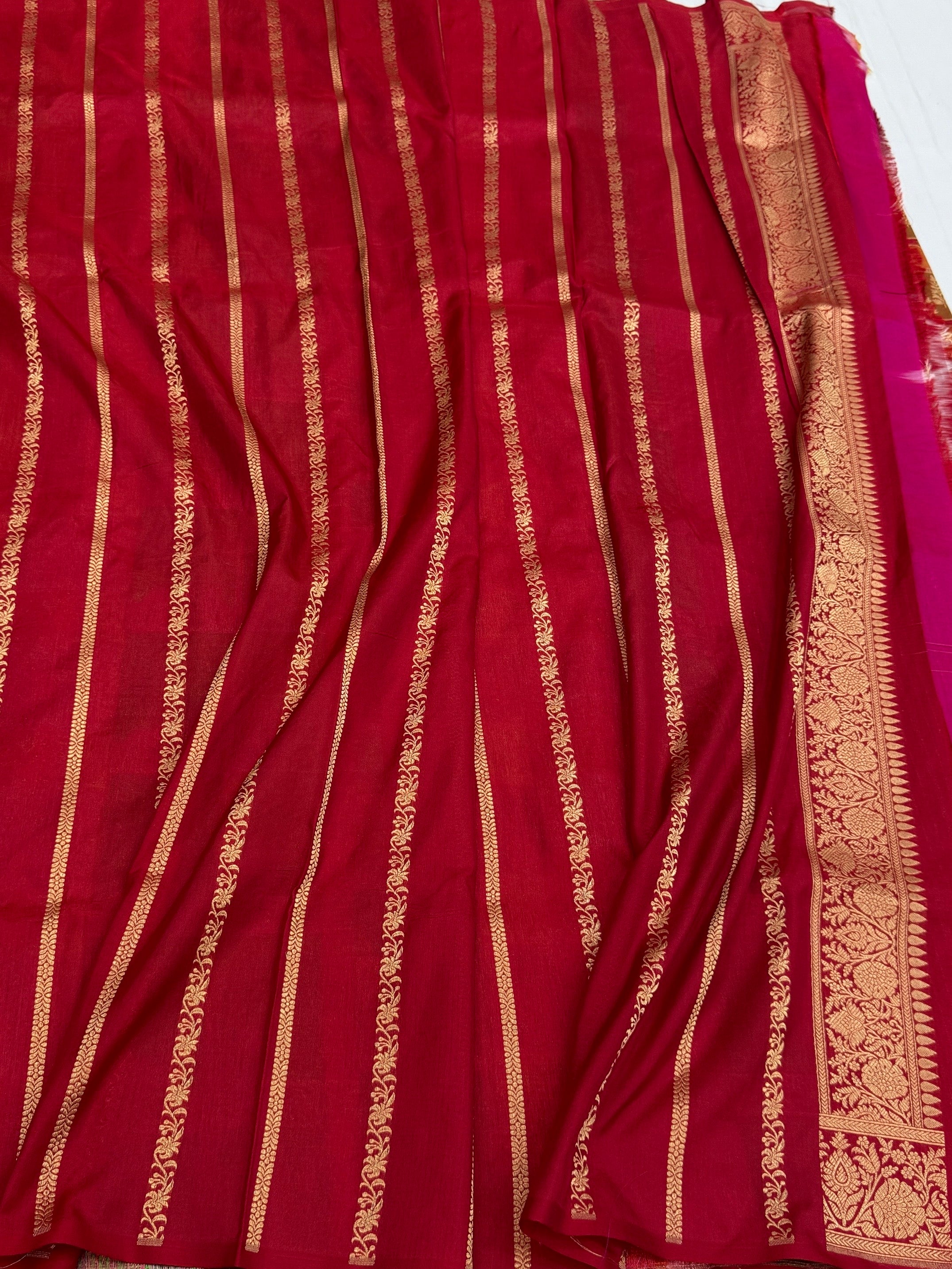 Multicolour Banarasi Pure Silk Saree – Cutwork Weave in 100% Pure Katan Silk
