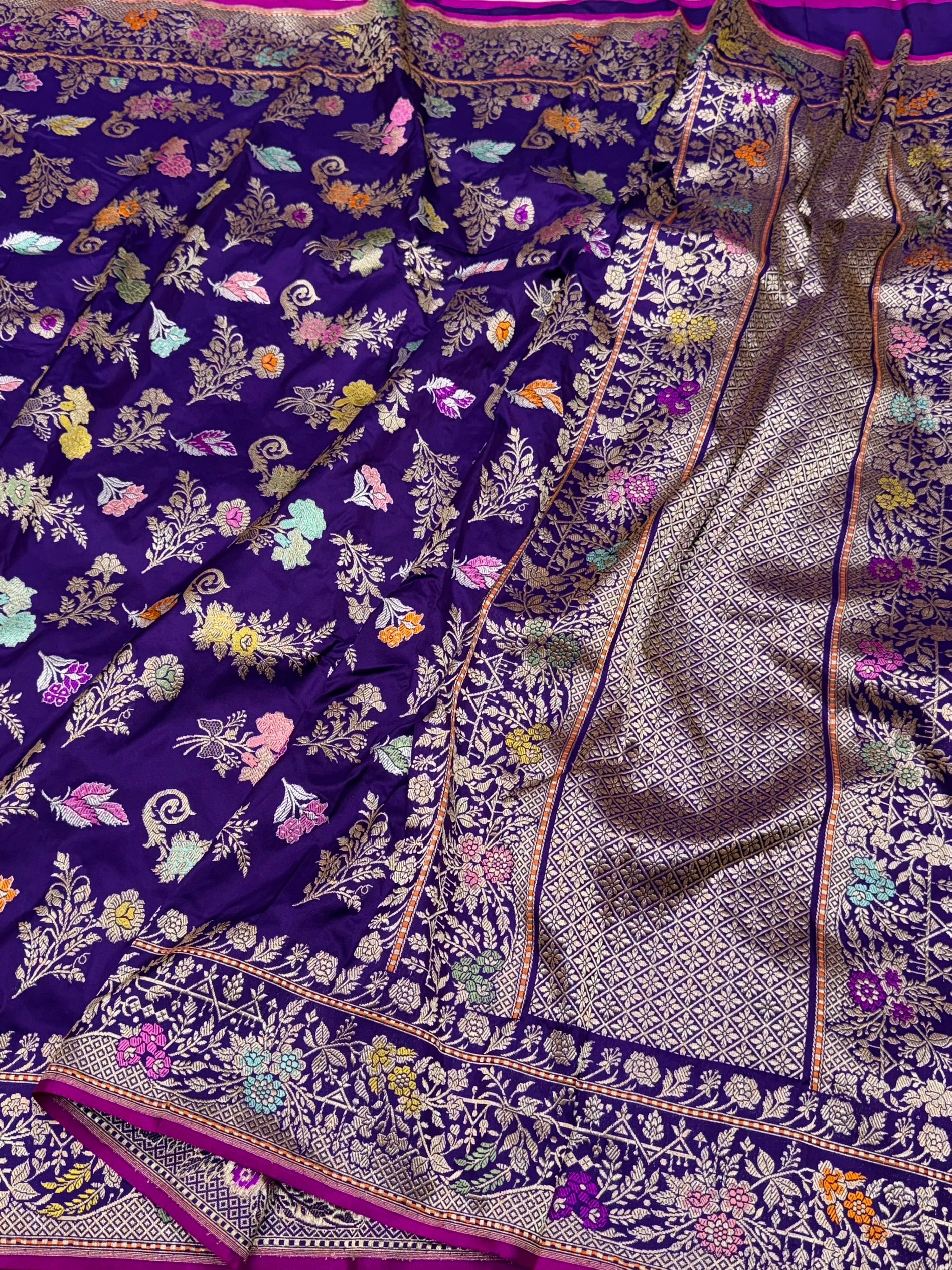 Purple Handwoven Banarasi Pure Silk Saree