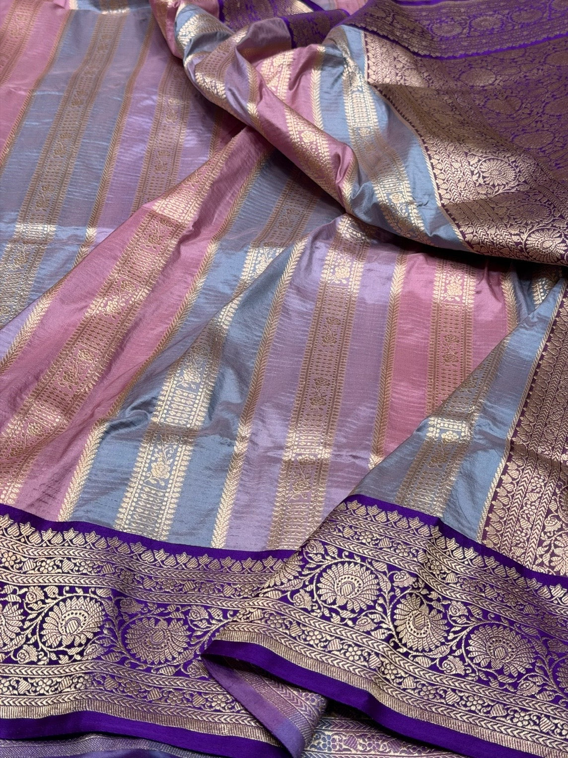Multicolour Banarasi Pure Katan Silk Saree