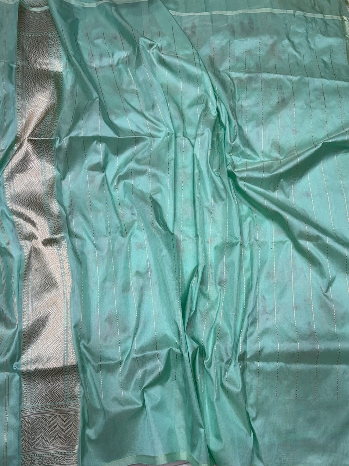 Sea Blue Handwoven Pure Banarasi Silk Saree