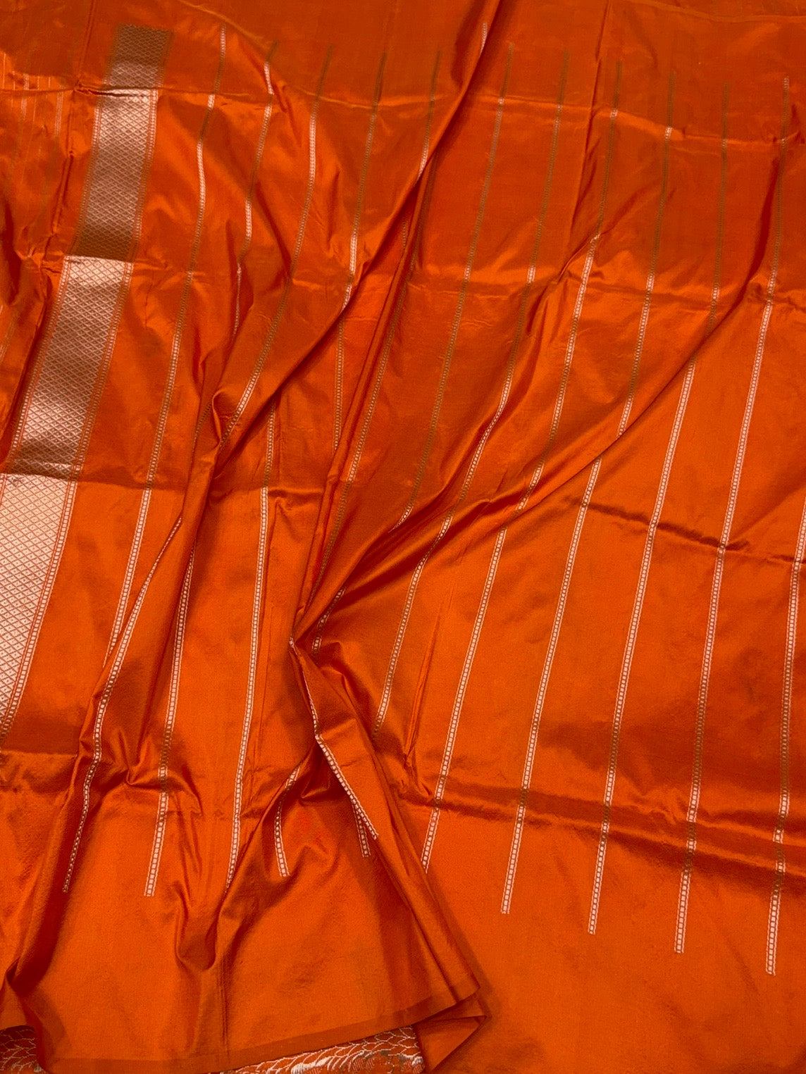 Orange Handwoven Banarasi Pure Silk Saree