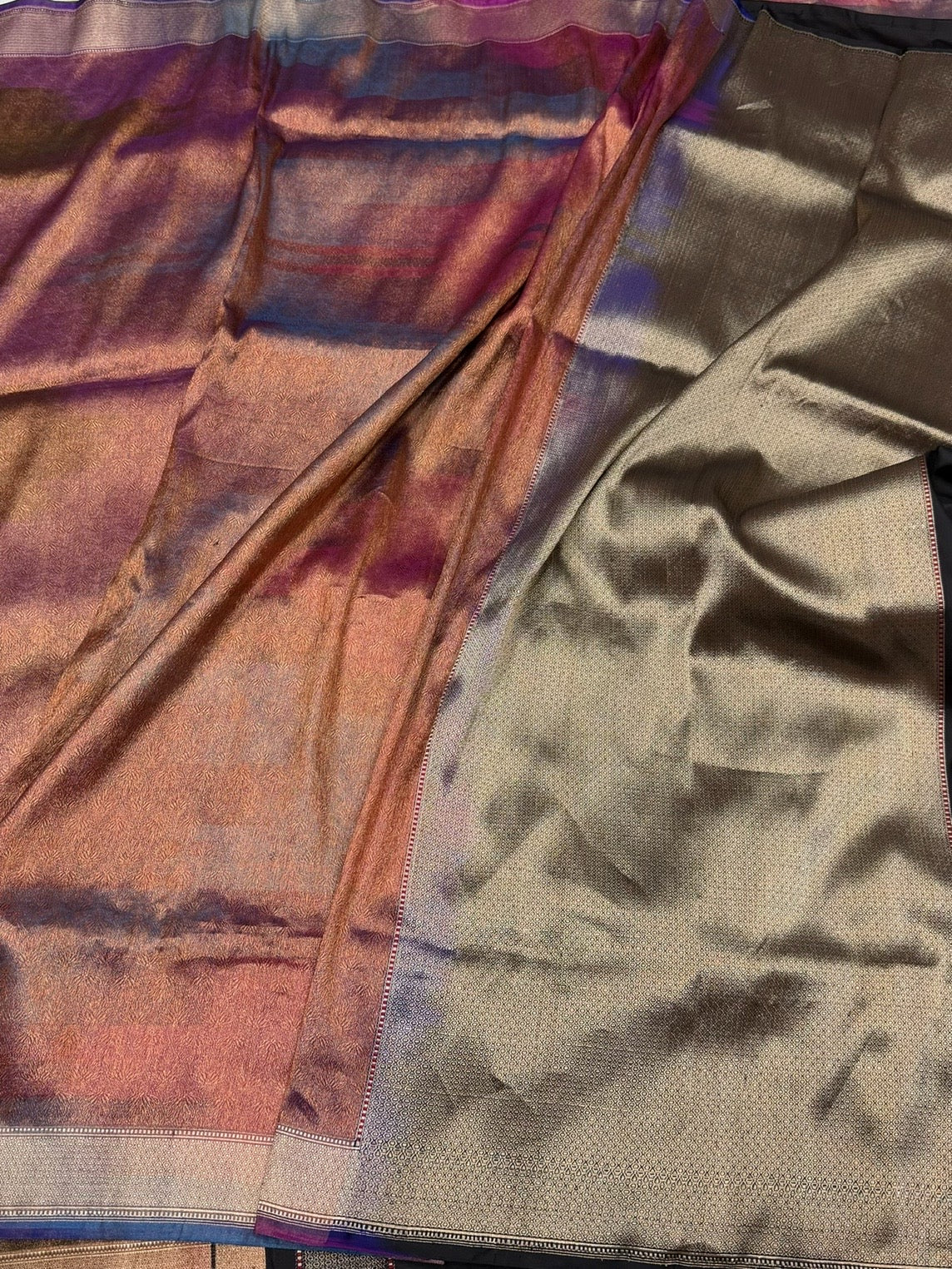 Rainbow Handwoven Pure Banarasi Satin Silk Saree