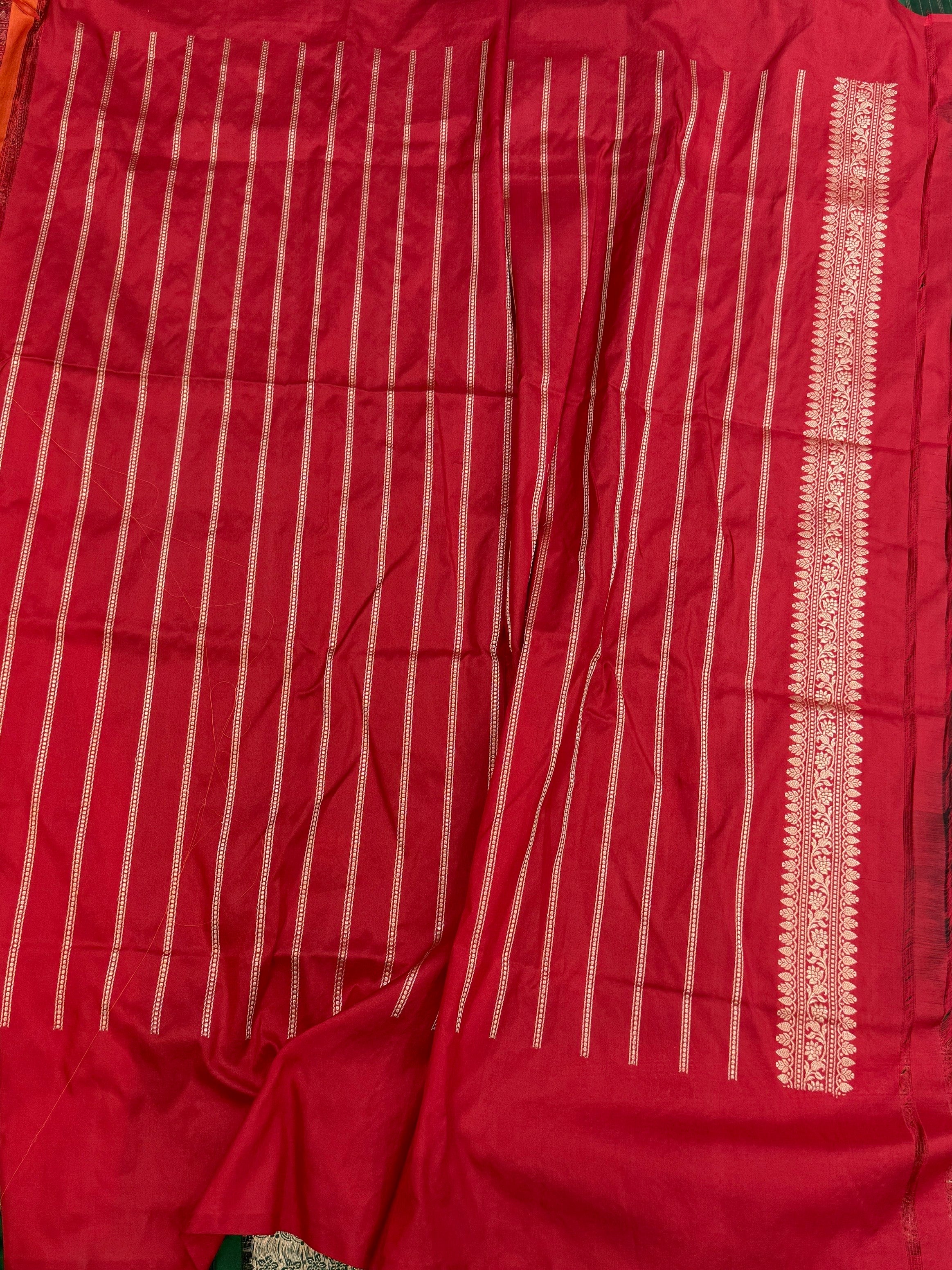 Bottle Green Handwoven Pure Banarasi Silk Saree