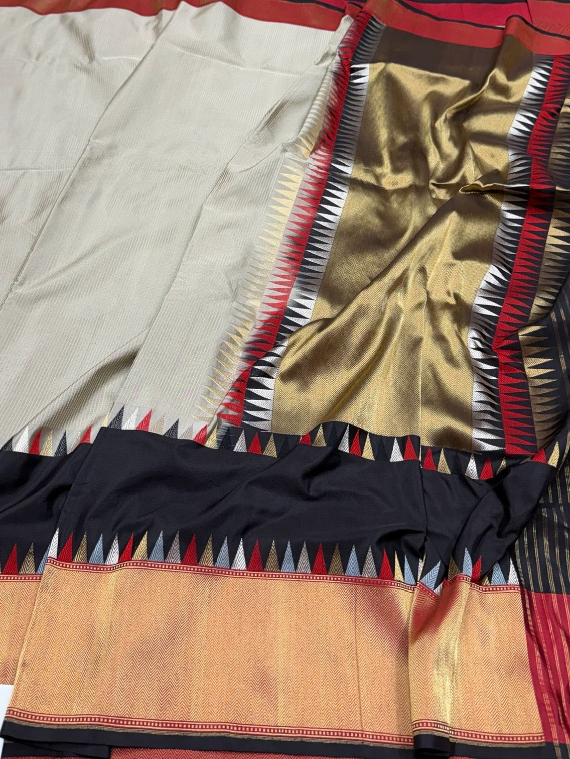 Grey Handwoven Pure Banarasi Katan Silk Saree