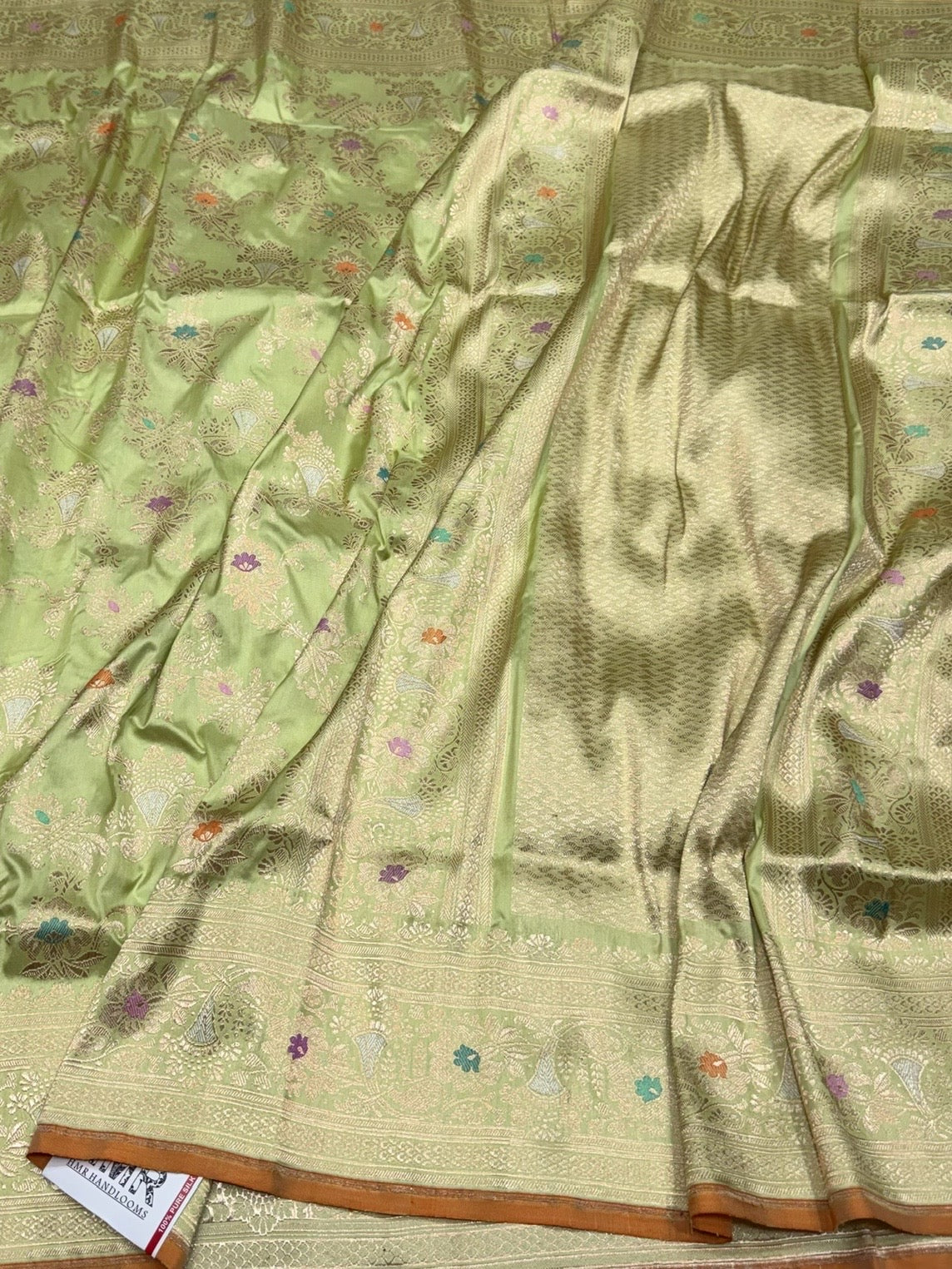 Pista Handwoven Pure Banarasi Silk Saree