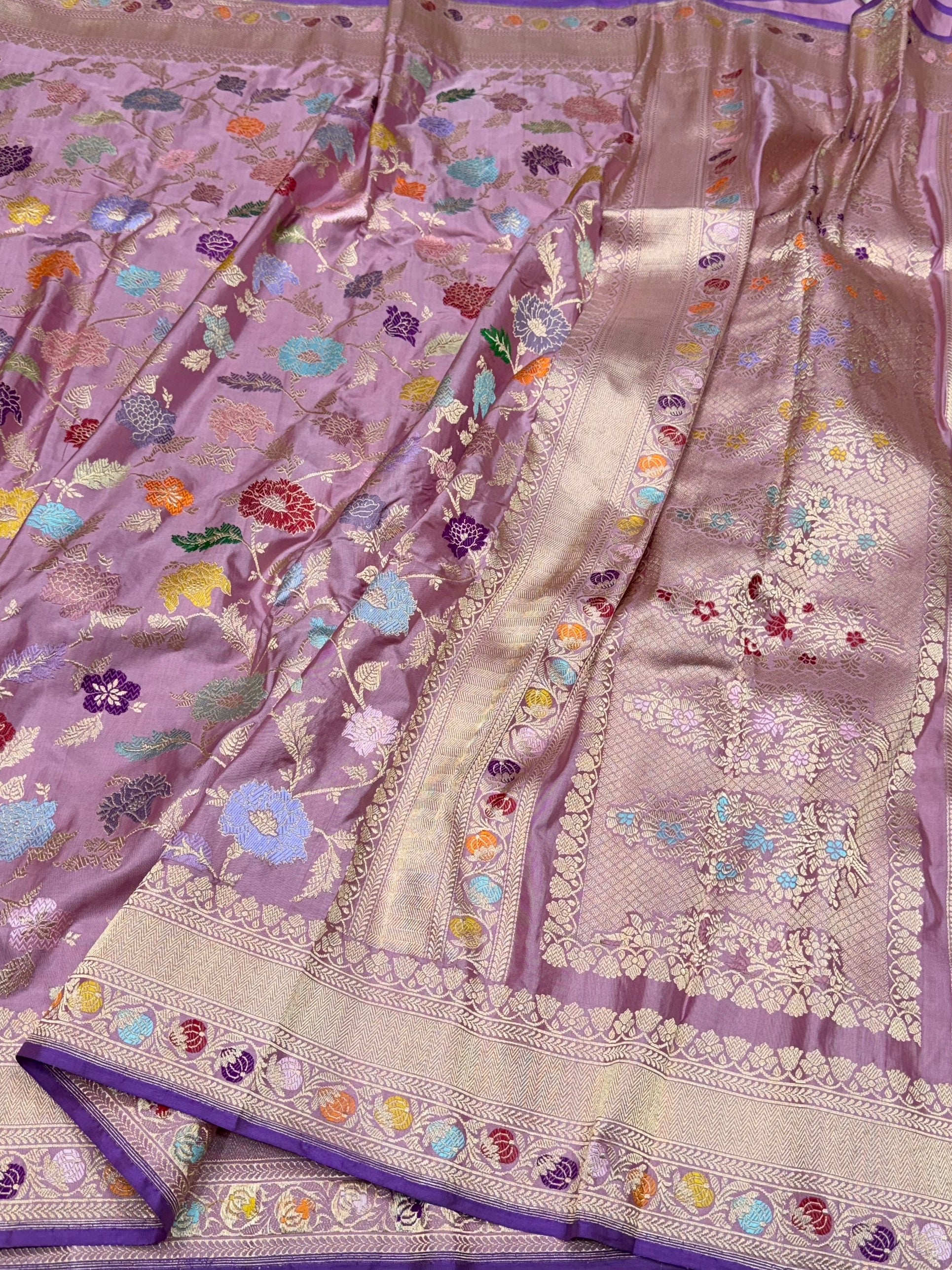 Gajiri Pink Handwoven Pure Banarasi Silk Saree – Kadwa Weave | Authentic Katan Mulberry Silk