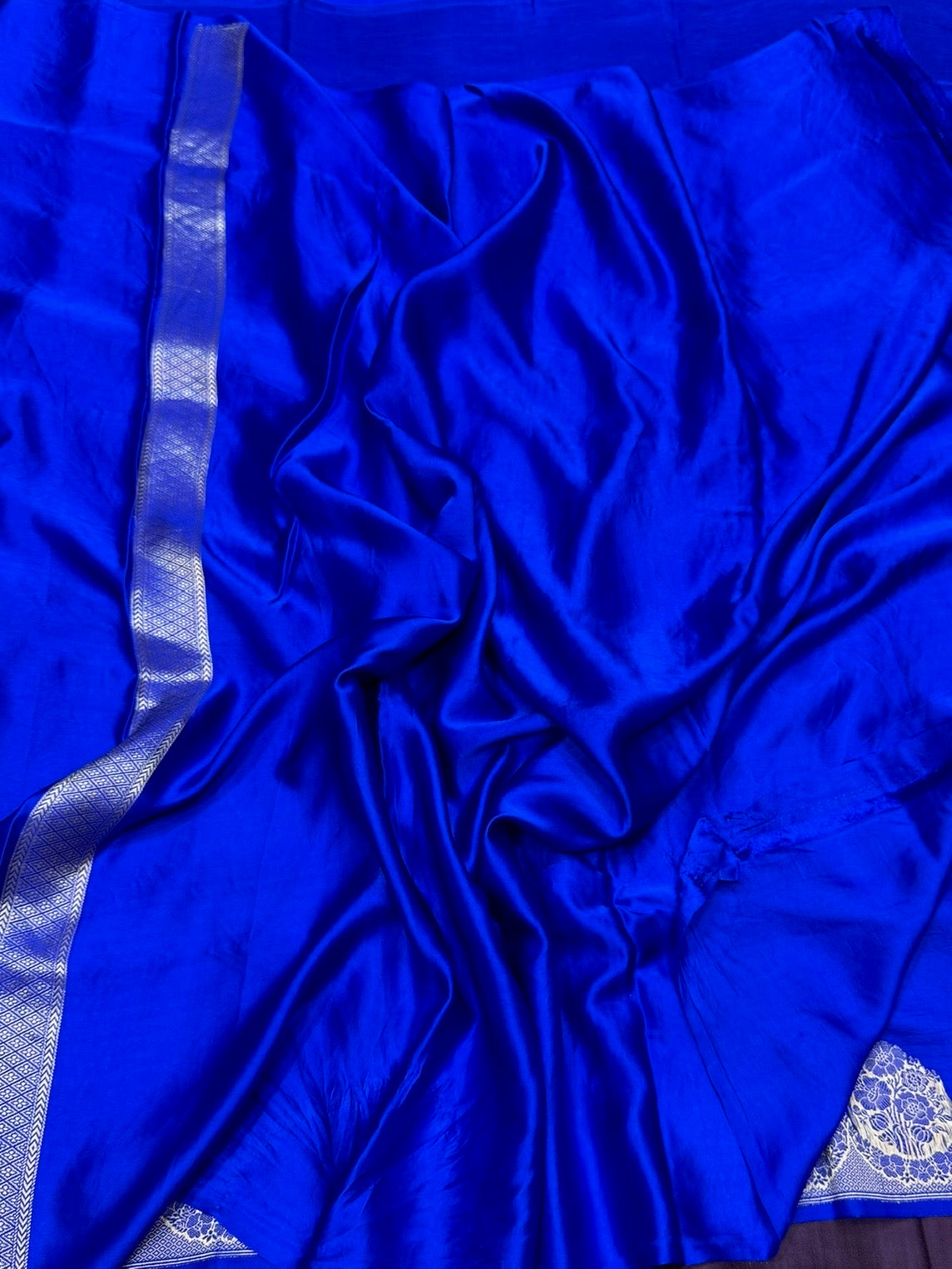 Royal Blue Handwoven Pure Mashru Saree