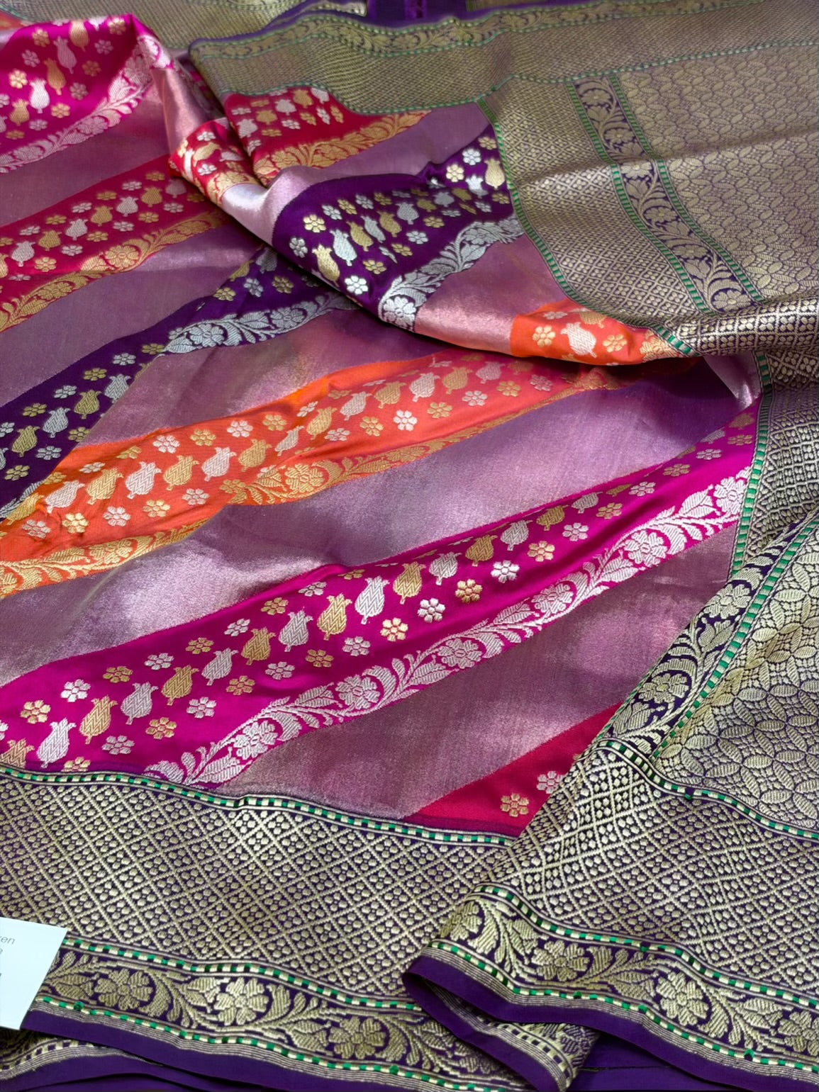 Purple Handwoven Rangkaat Pure Banarasi Silk Saree