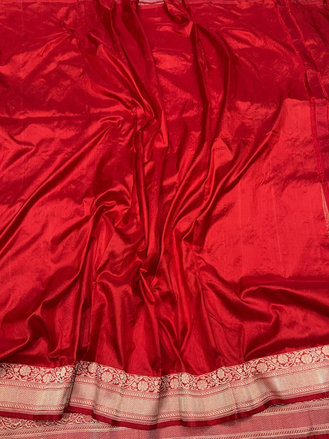 Red Handwoven Pure Banarasi Rangkaat Silk Saree