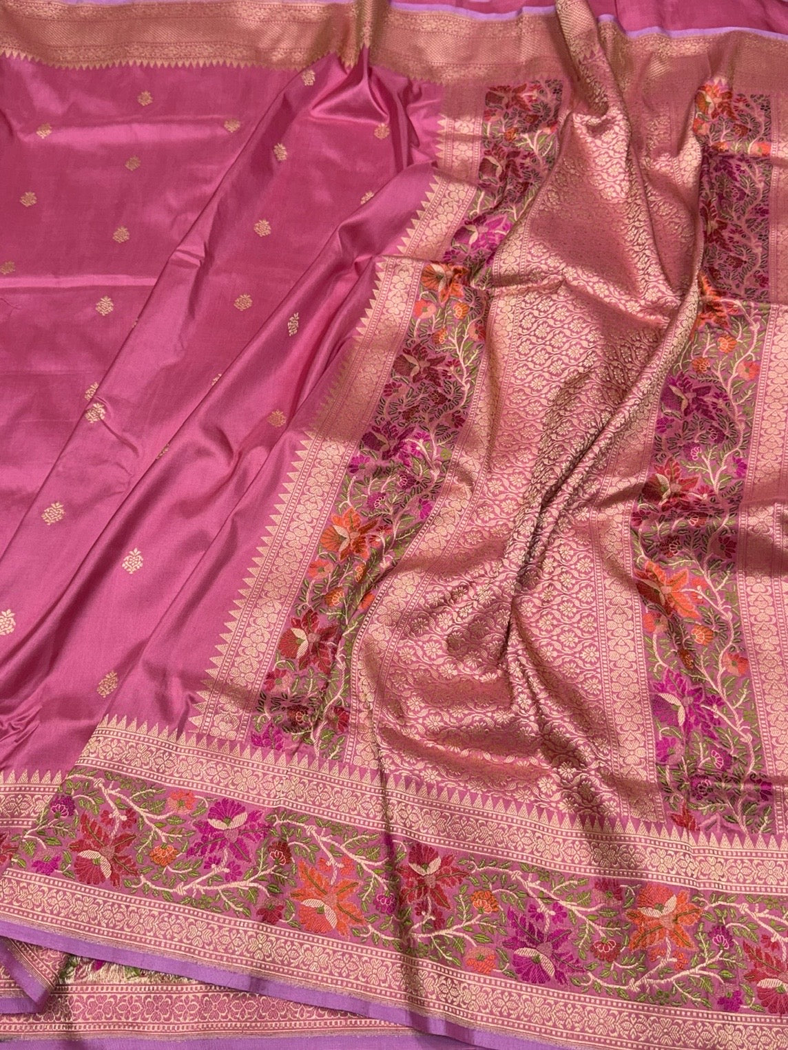 Gajiri Pink Handwoven Pure Banarasi Silk Saree