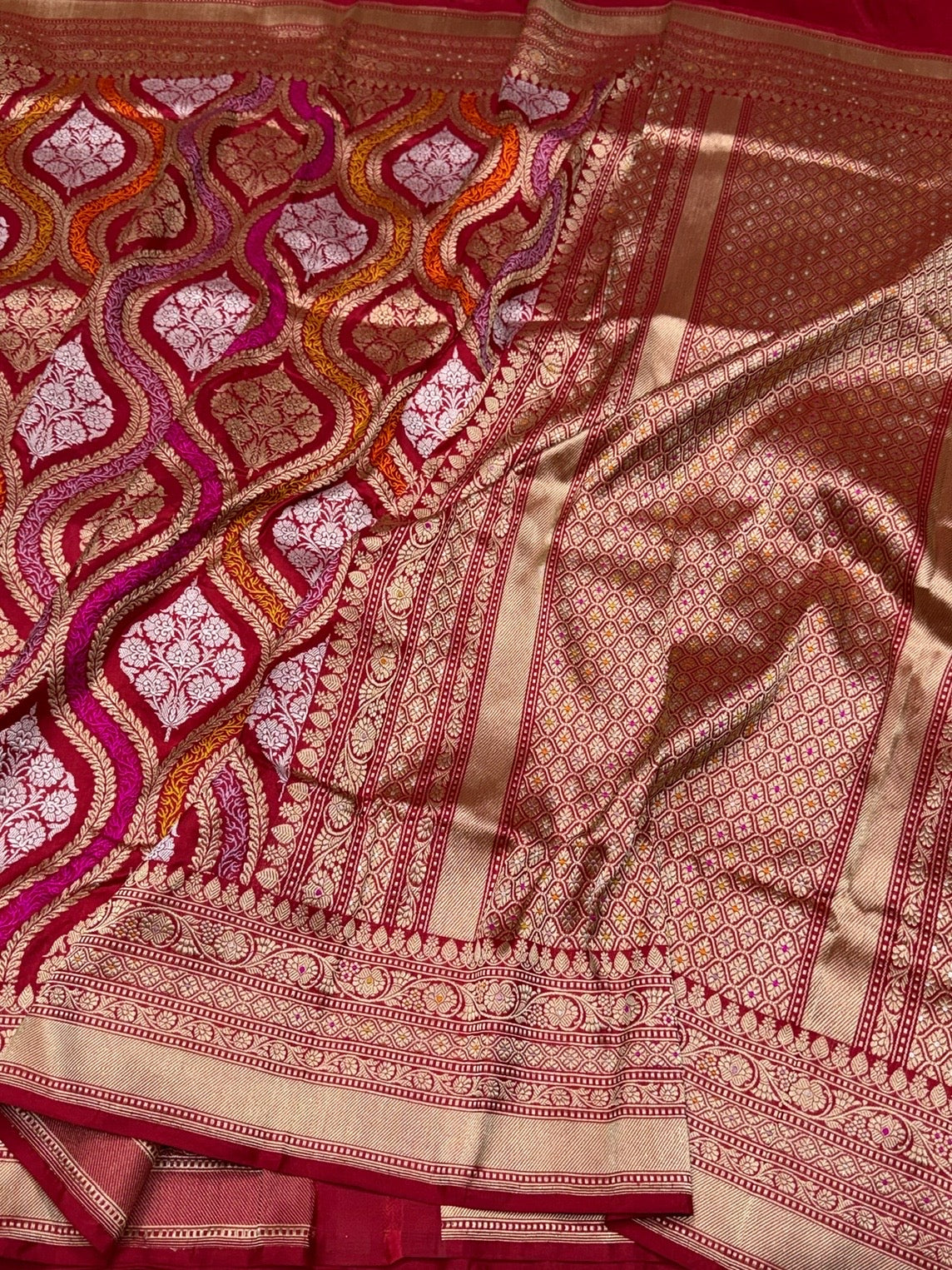 Red Handwoven Pure Banarasi Silk Saree