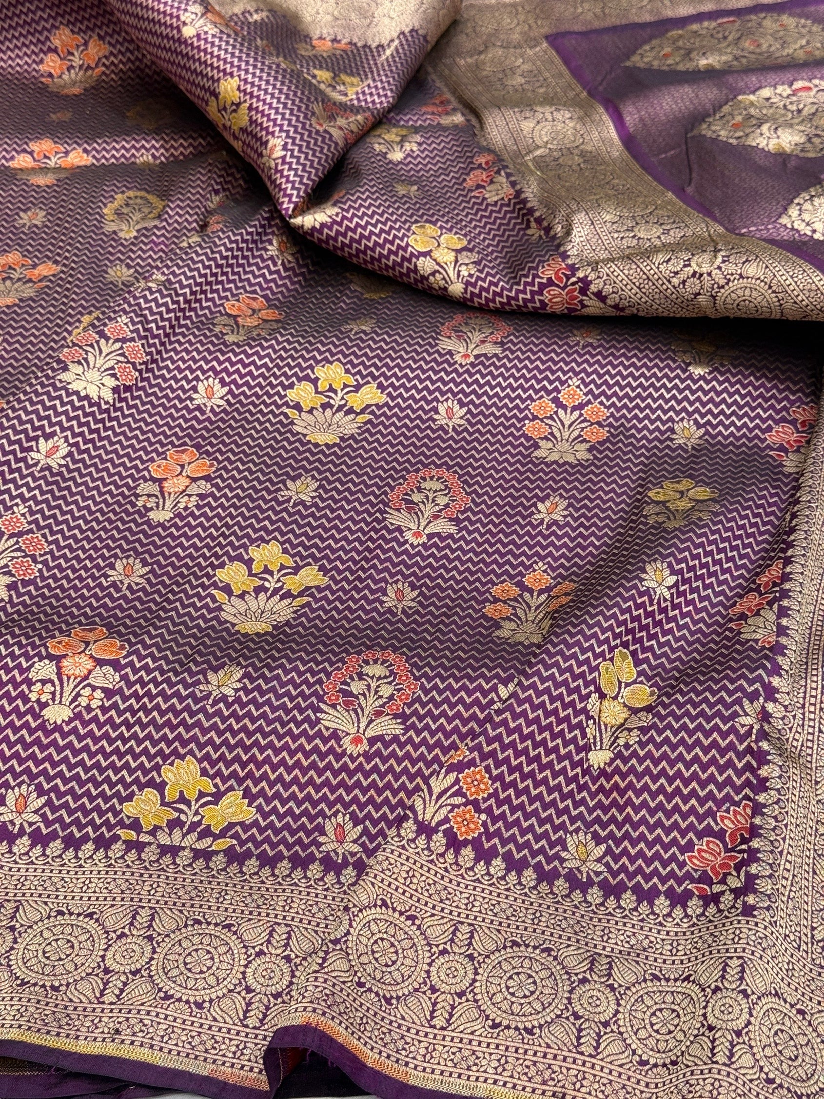 Banarasi Minakari Pure Katan Silk Brocade Saree β Rich Traditional Brocade Weave