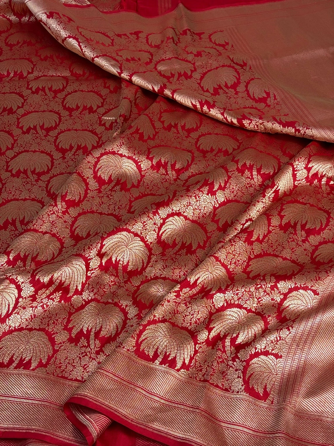 Red Banarasi Pure Silk Brocade Saree