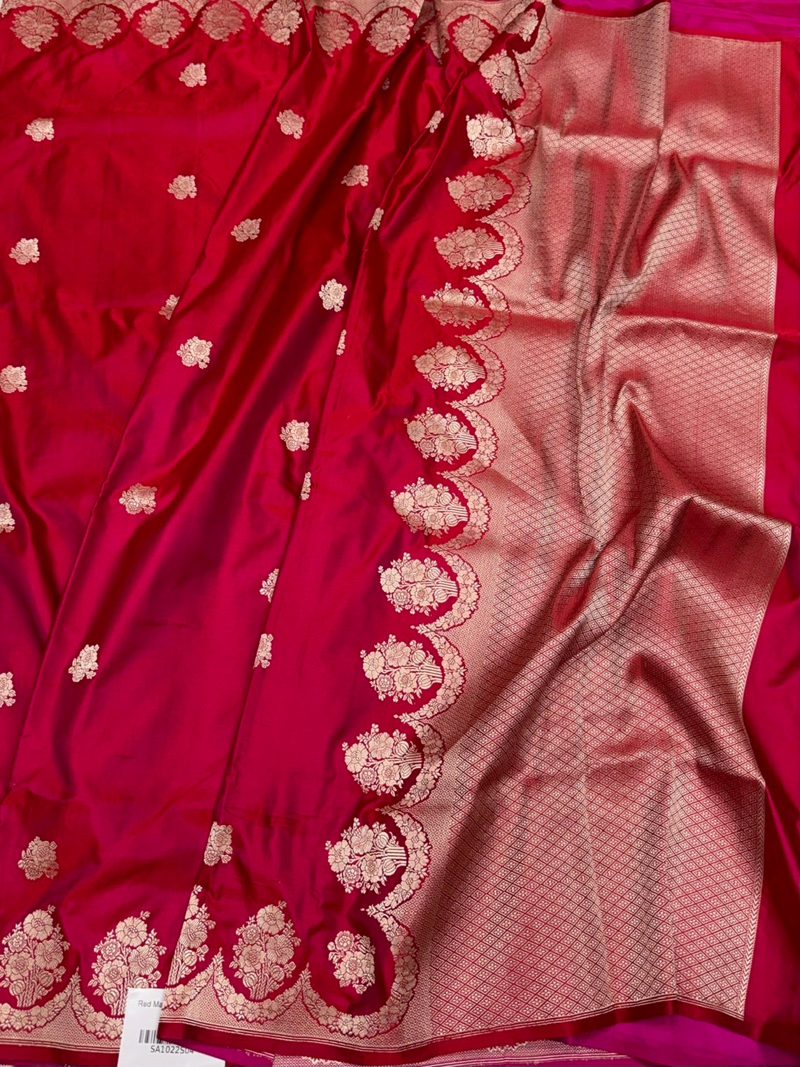 Red Handwoven Banarasi Pure Mashru Satin Silk Saree