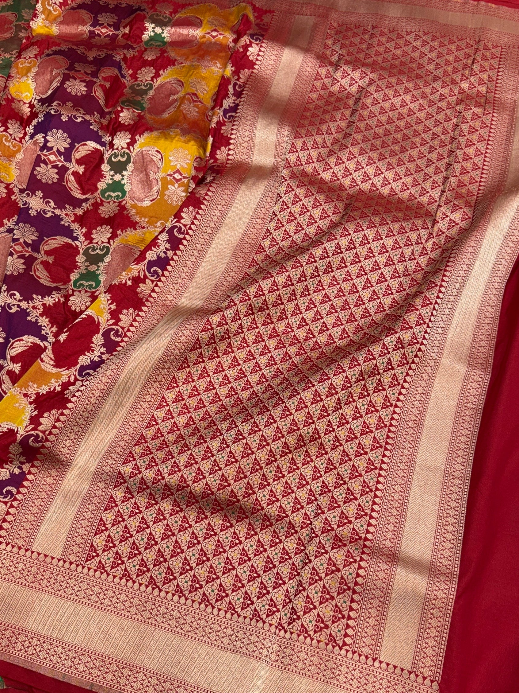 Red Rangkaat Pure Banarasi Silk Saree
