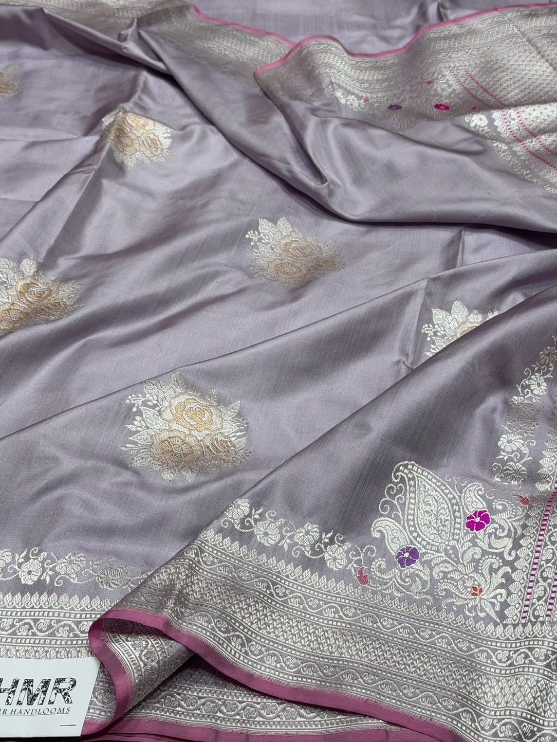 Mauve Handwoven Pure Banarasi Ektara Silk Saree
