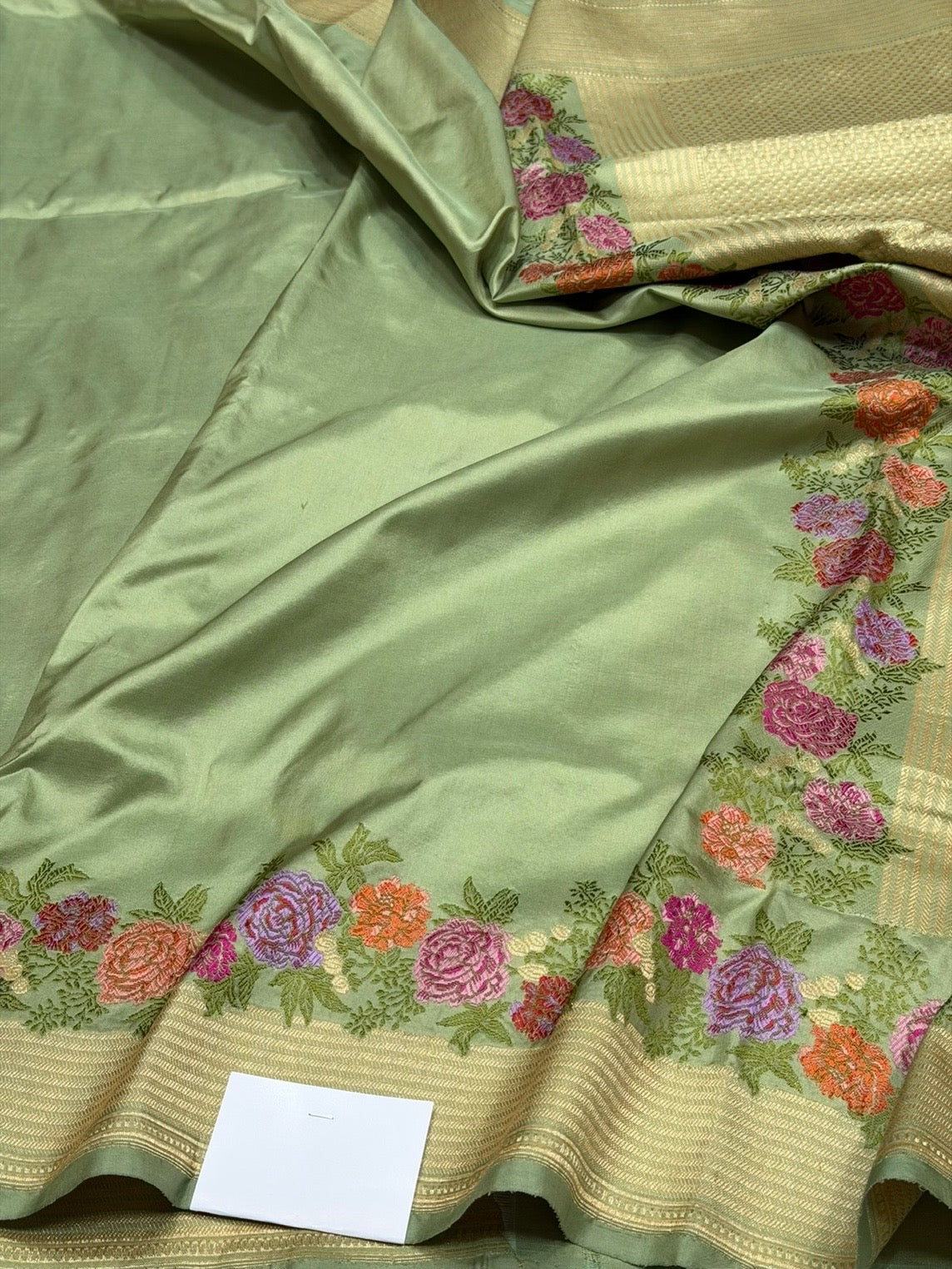 Pista Handwoven Pure Banarasi Katan Silk Saree