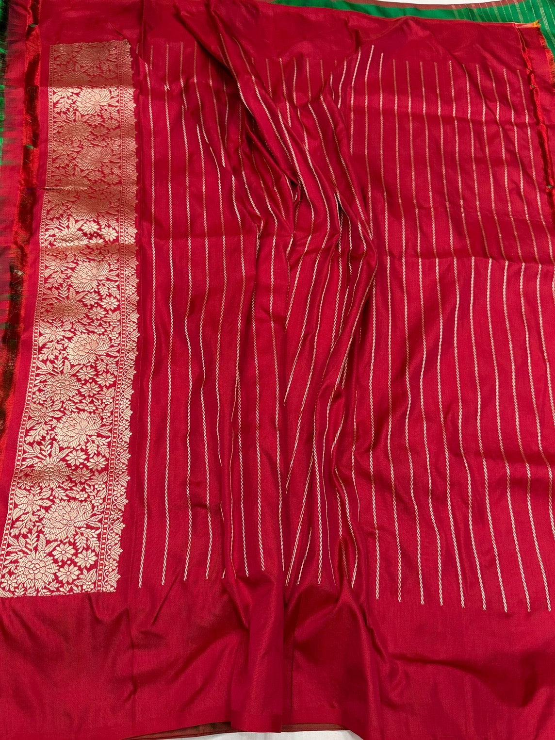 Green Handwoven Pure Banarasi Ektara Silk Saree