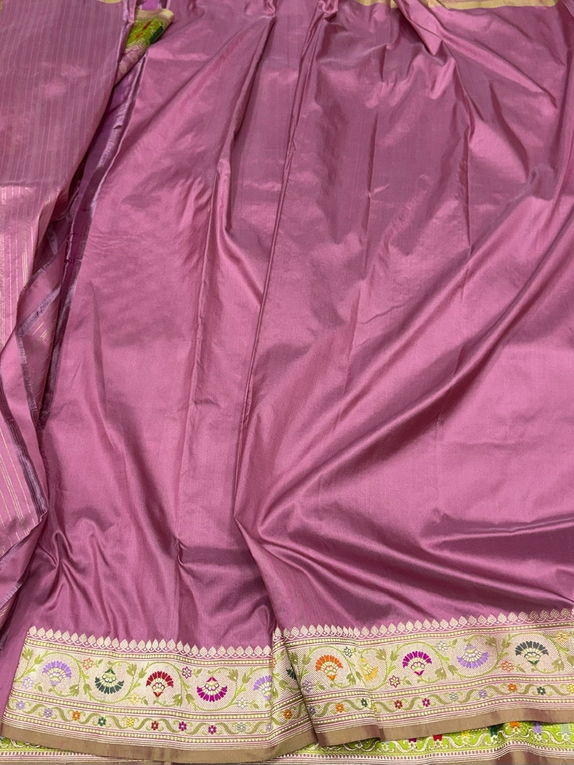 Gajiri Pink Handwoven Pure Banarasi Silk Saree – Kadwa Weave in 100% Katan Mulberry Silk