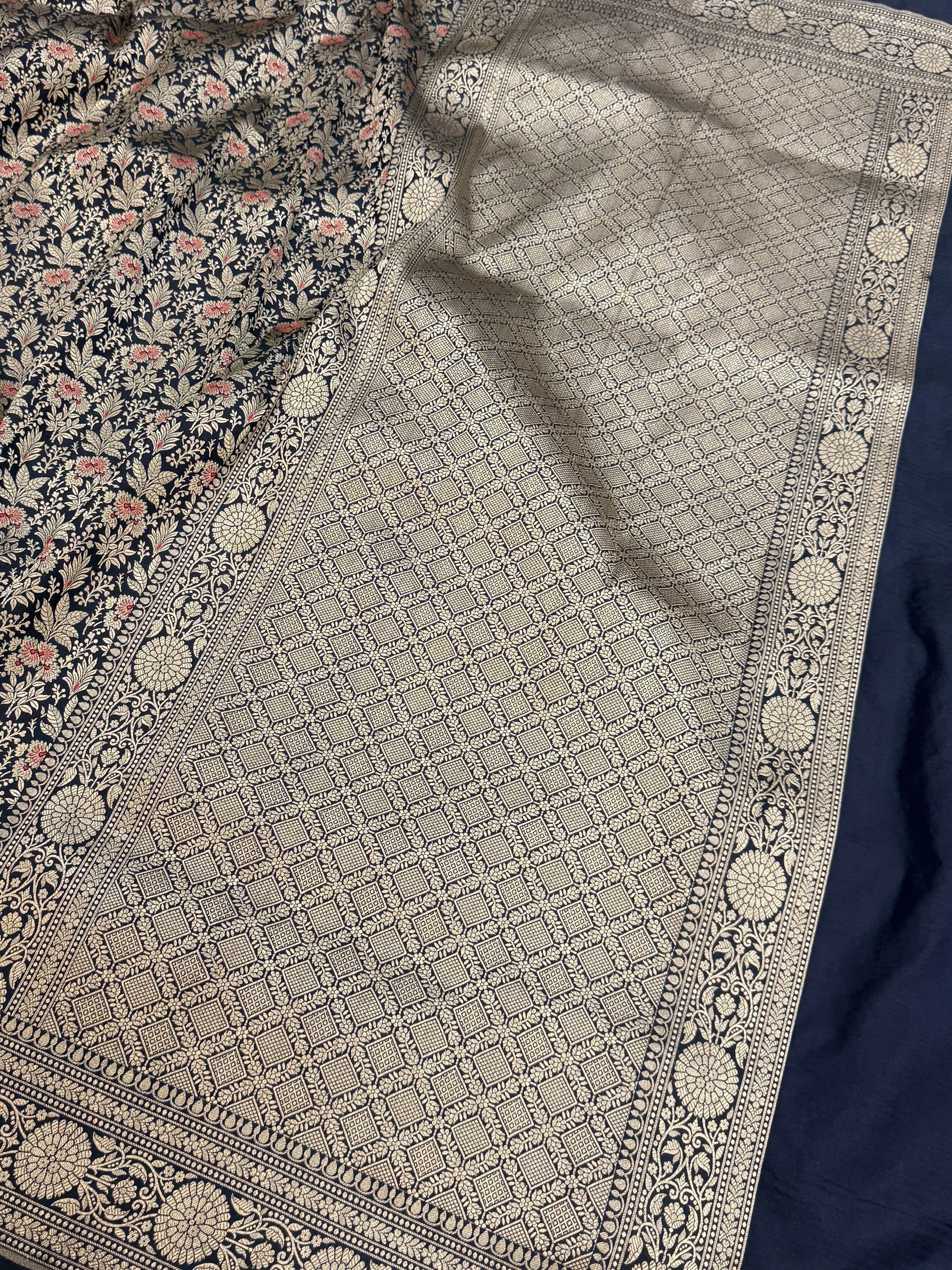 Banarasi Minakari Pure Katan Silk Brocade Saree