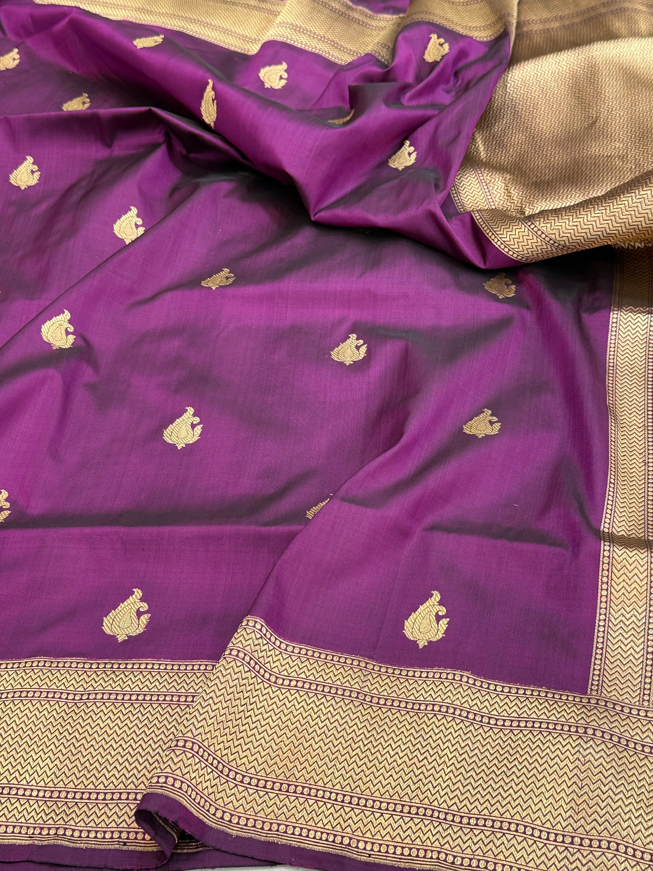 Magenta Handwoven Pure Banarasi Silk Saree