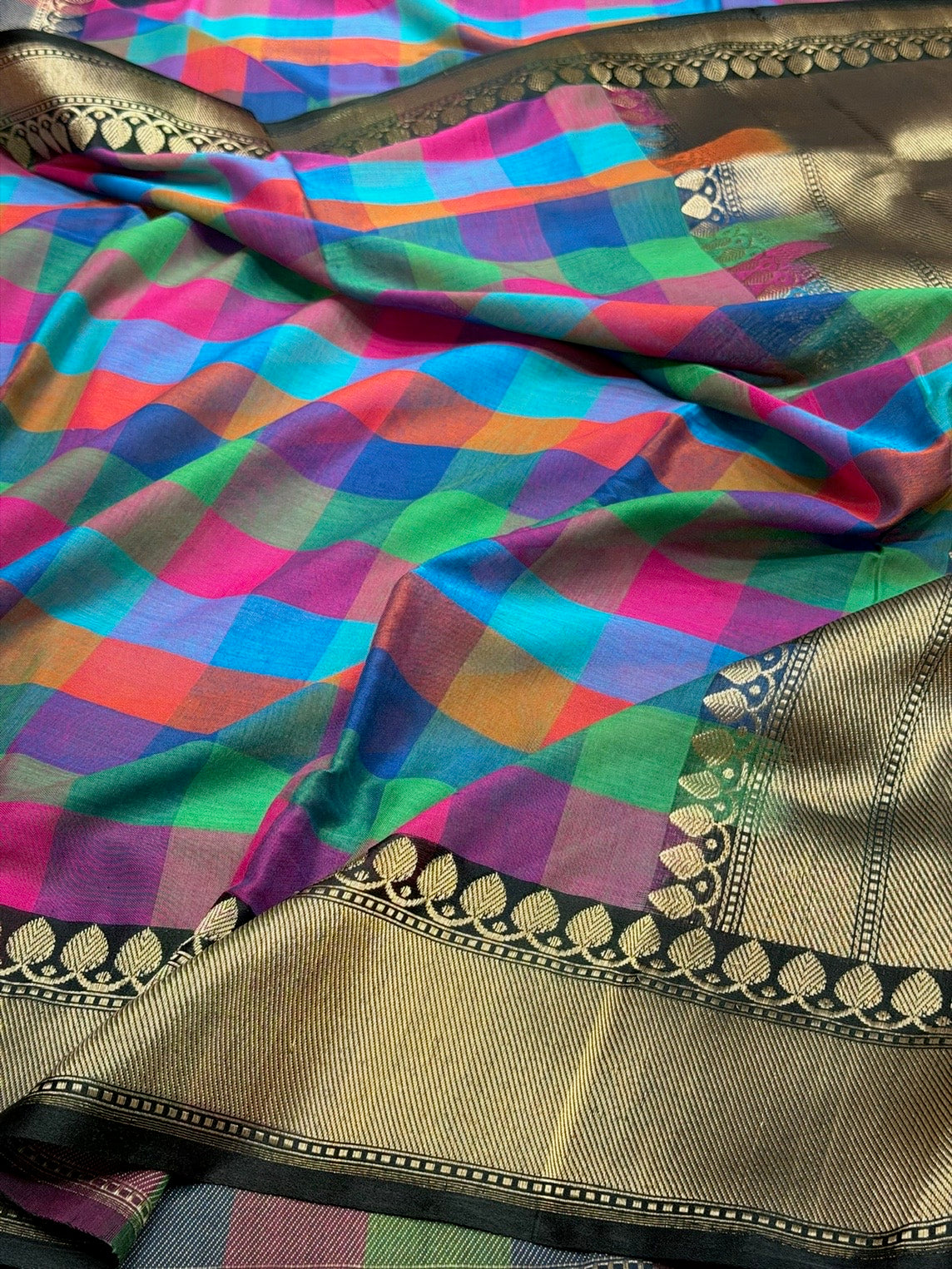 Multicolour Handwoven Banarasi Pure Cotton Saree