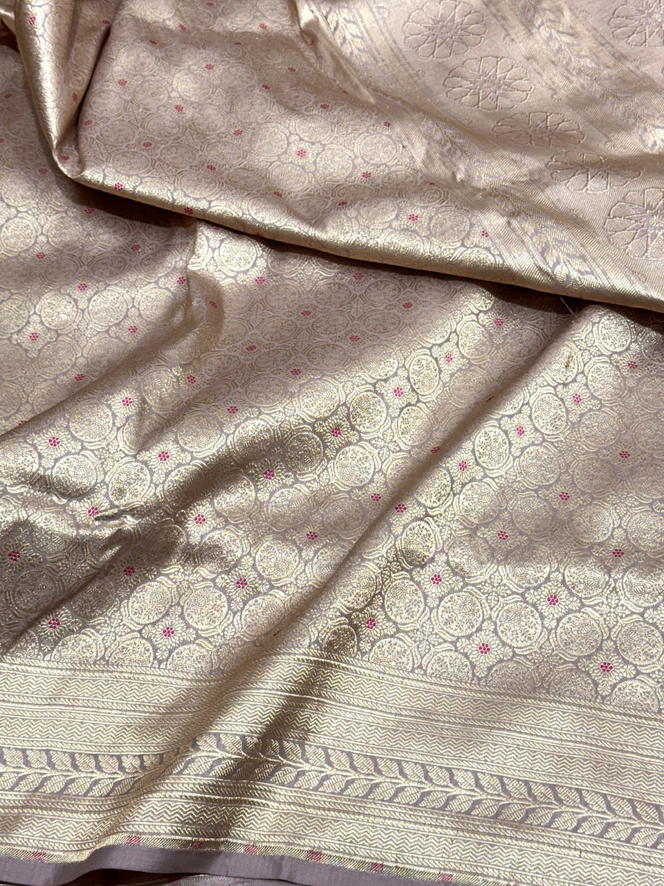 Lilac Banarasi Minakari Pure Silk Brocade Saree