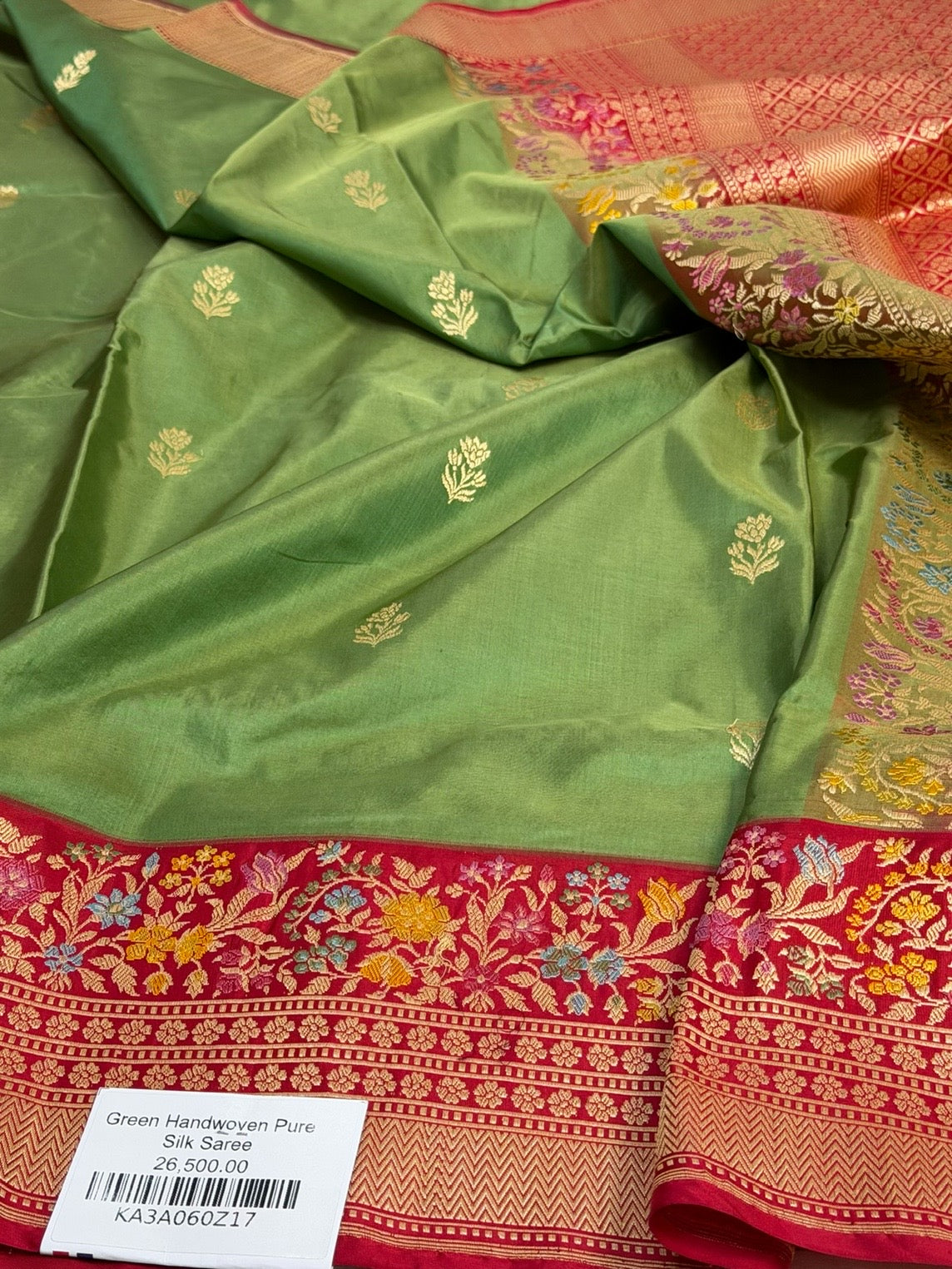 Green Handwoven Banarasi Pure Silk Saree